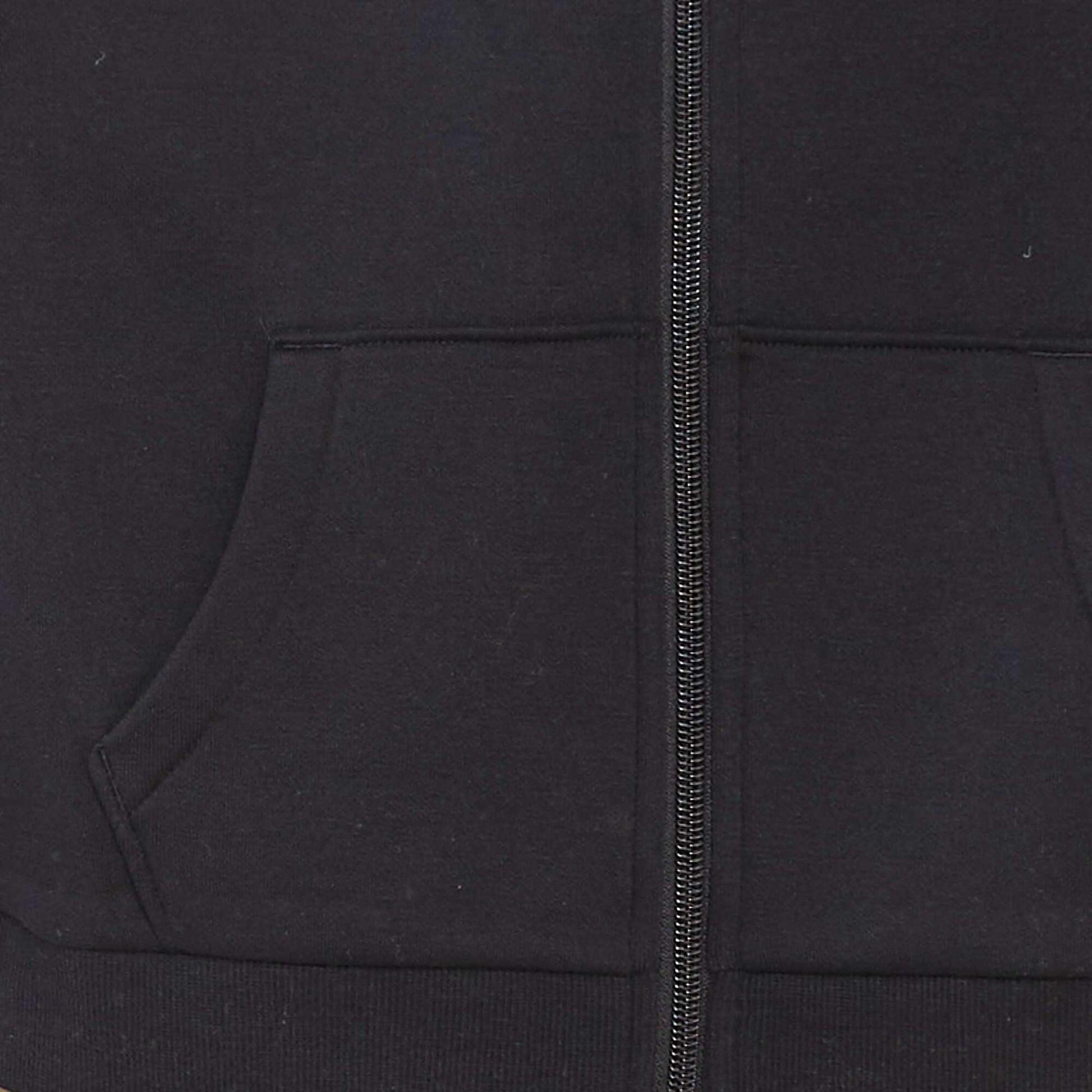 Sweat uni zippé à capuche NOIR