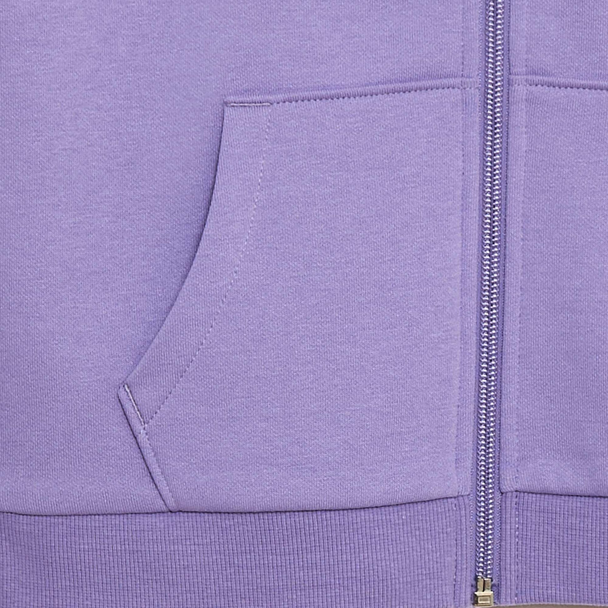 Sweat uni zippé à capuche VIOLET