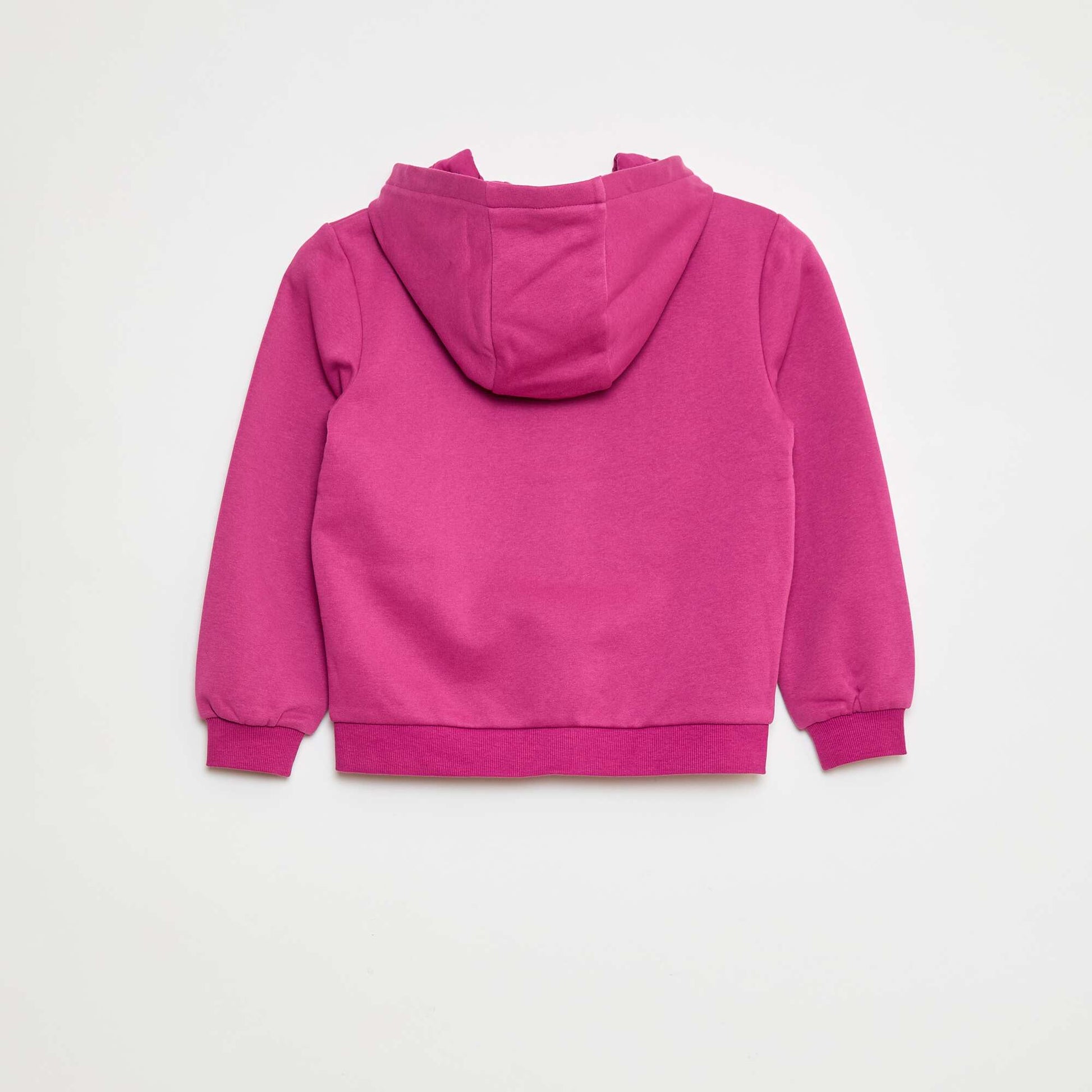 Sweat uni zippé à capuche ROSE