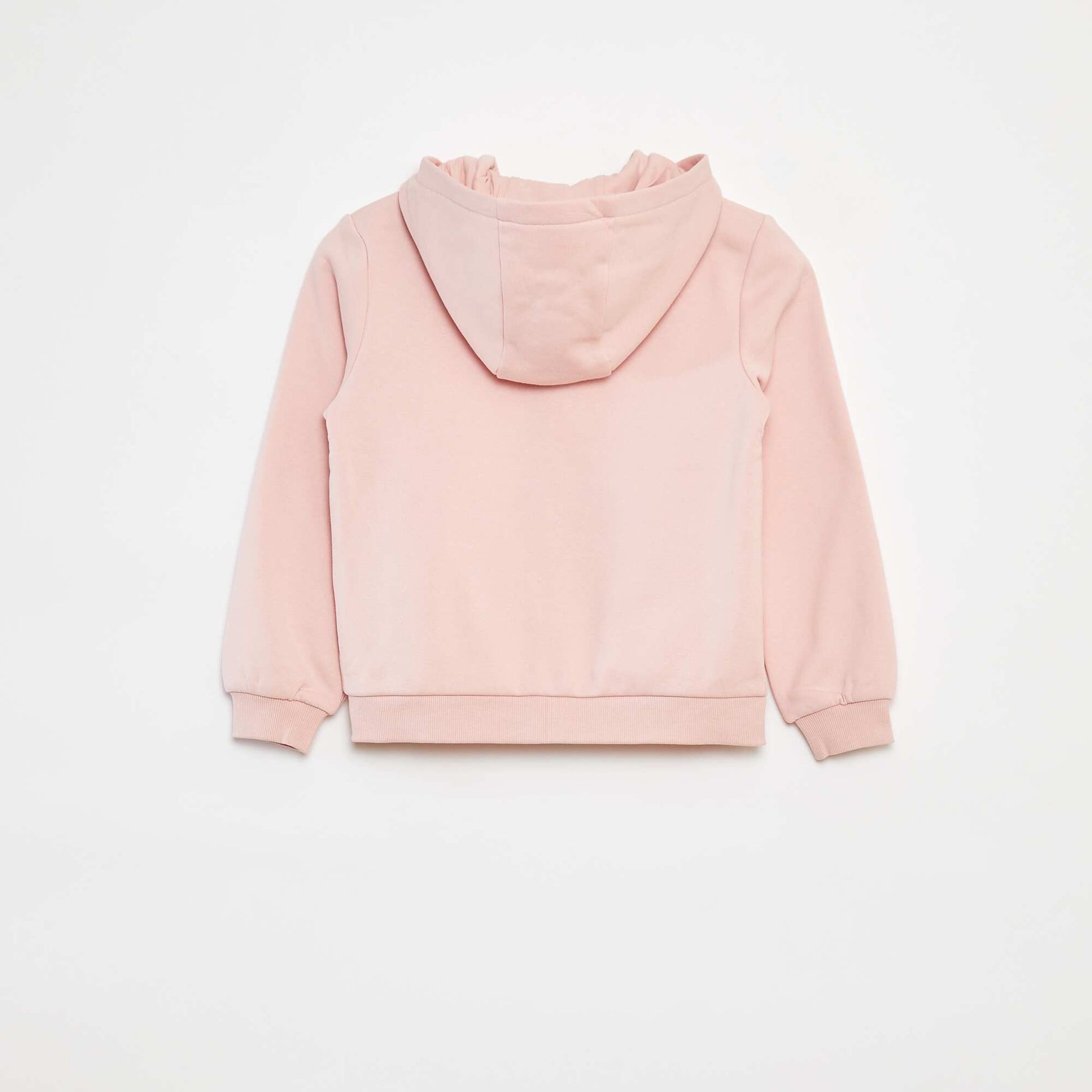 Sweat uni zippé à capuche ROSE