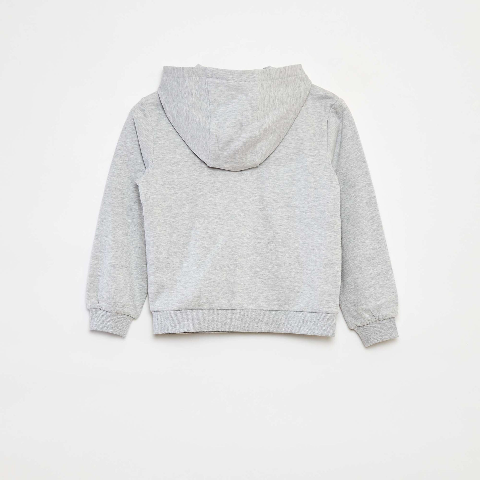 Sweat uni zippé à capuche GRIS