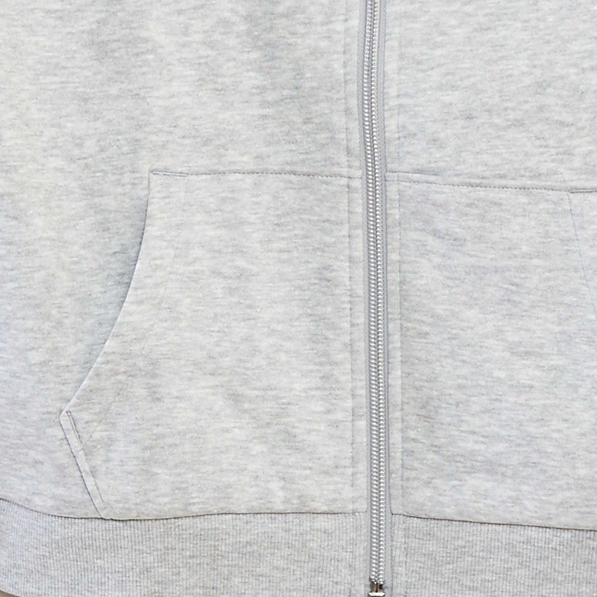 Sweat uni zippé à capuche GRIS