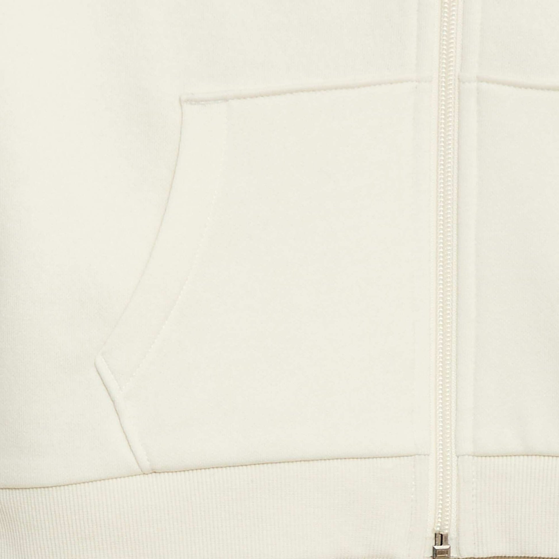 Sweat uni zippé à capuche BEIGE