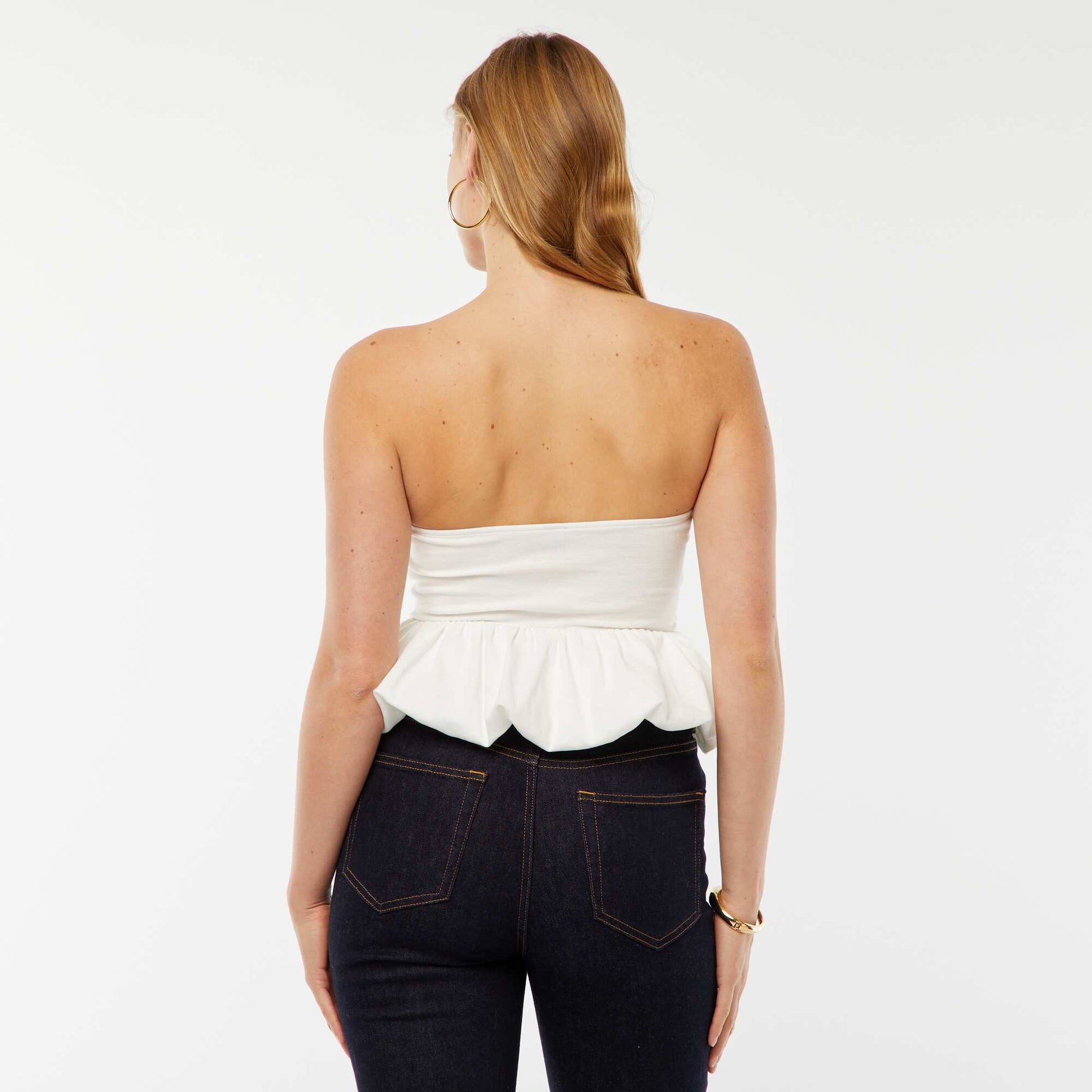Bustier uni effet boule BLANC