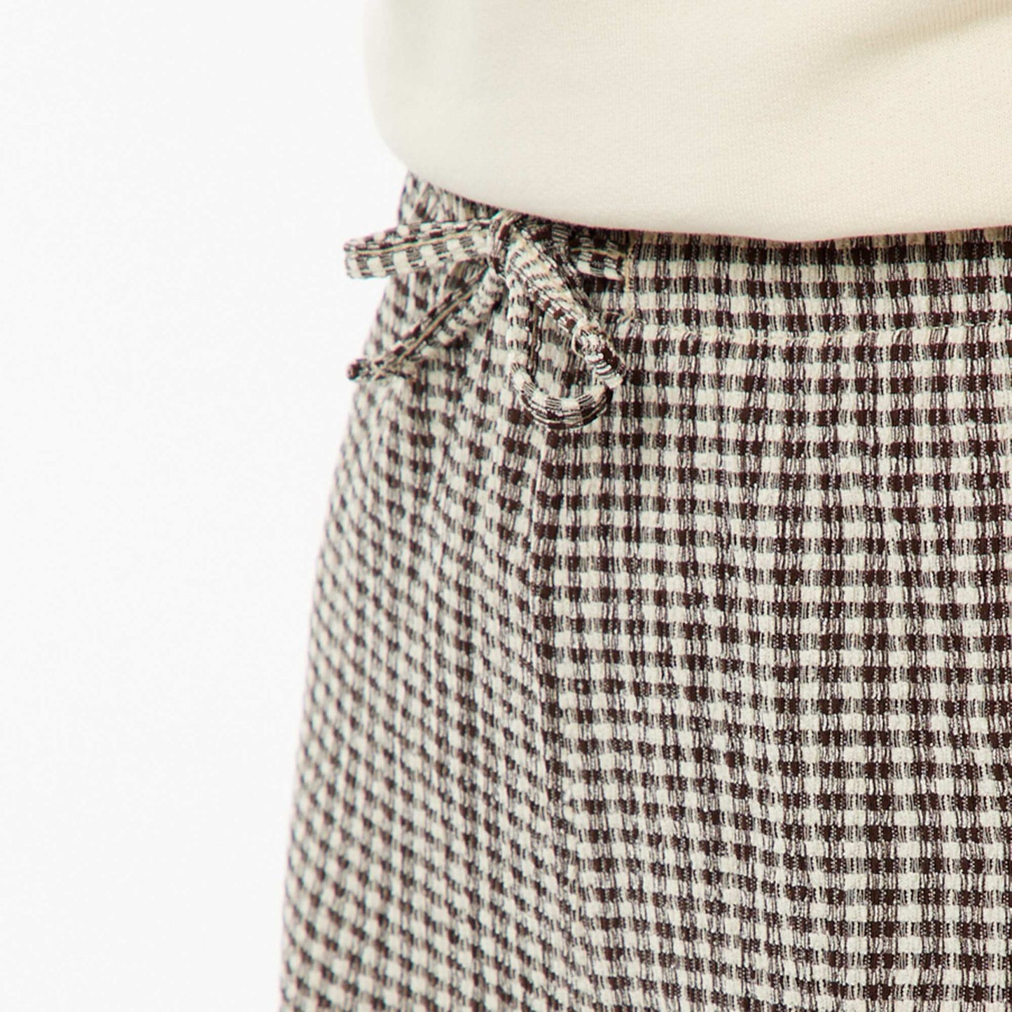 Pantalon jambes larges avec imprimé vichy NOIR