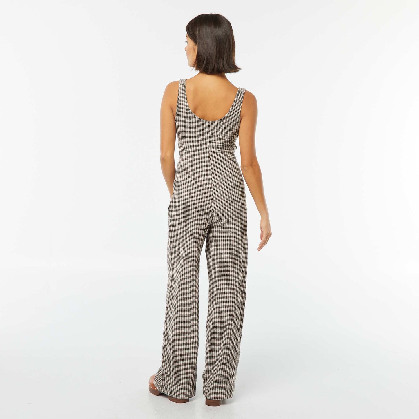 Combinaison pantalon avec nœud fantaisie et ouvertures MARRON