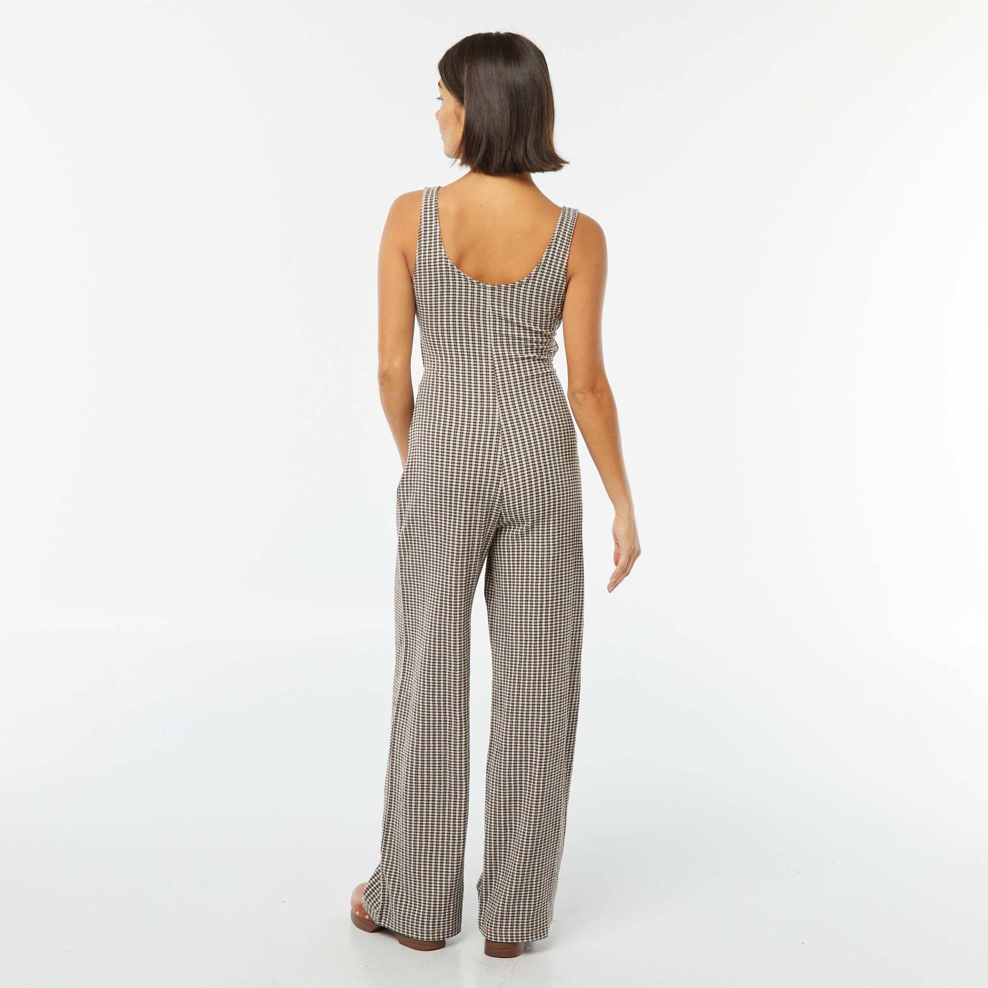 Combinaison pantalon avec nœud fantaisie et ouvertures MARRON