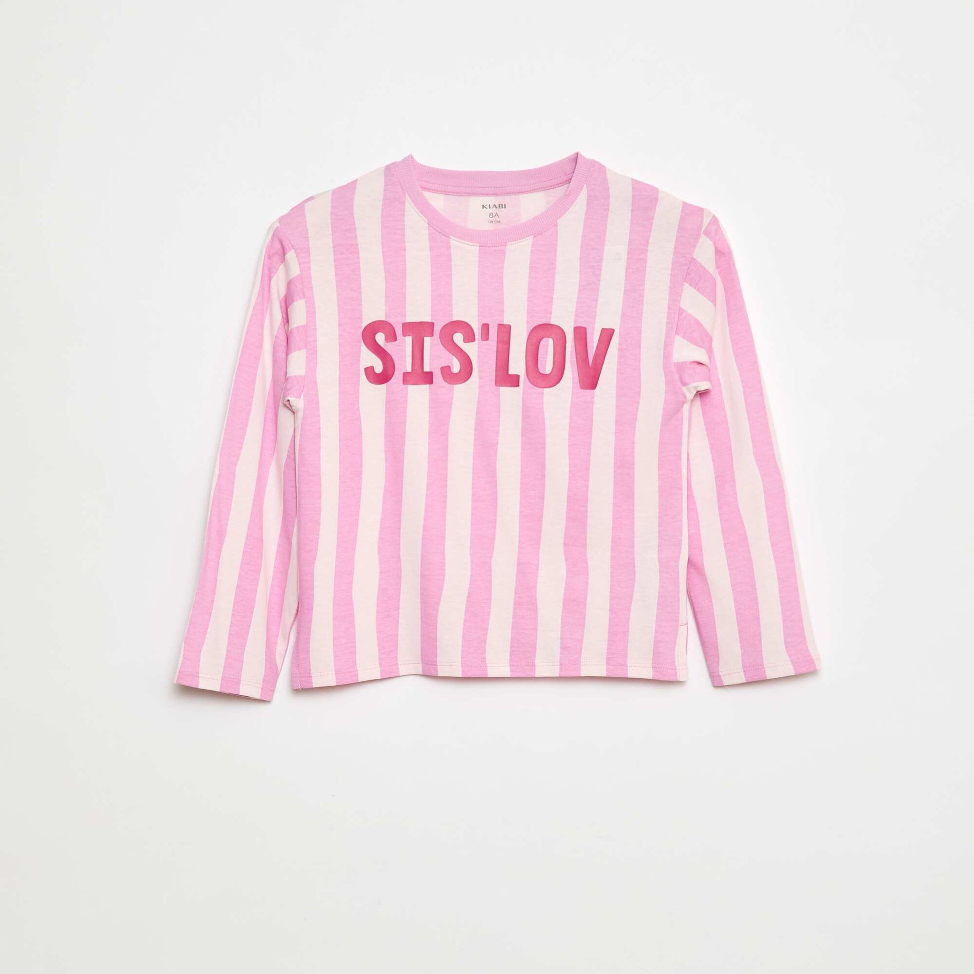 T-shirt rayure en coton ROSE
