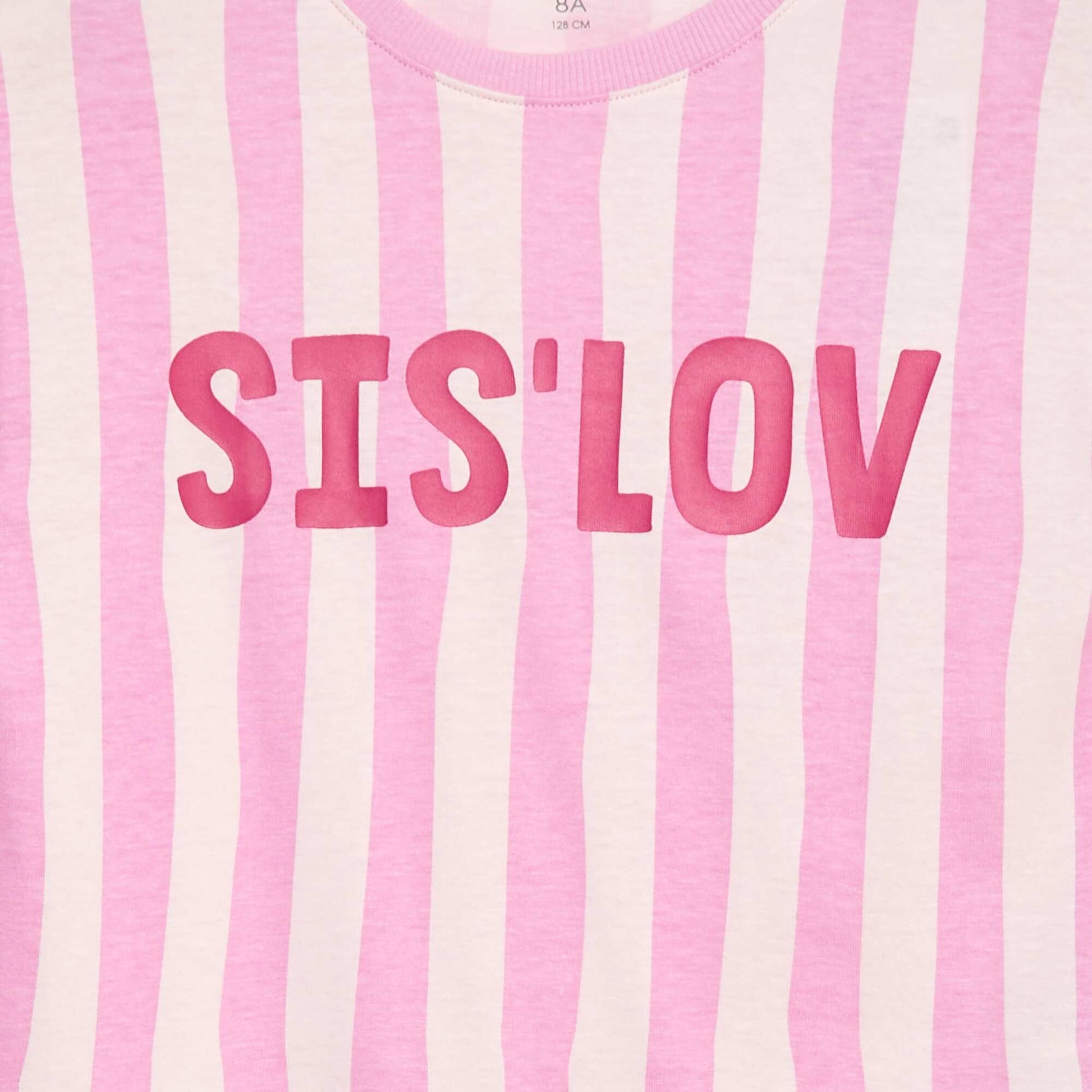 T-shirt rayure en coton ROSE