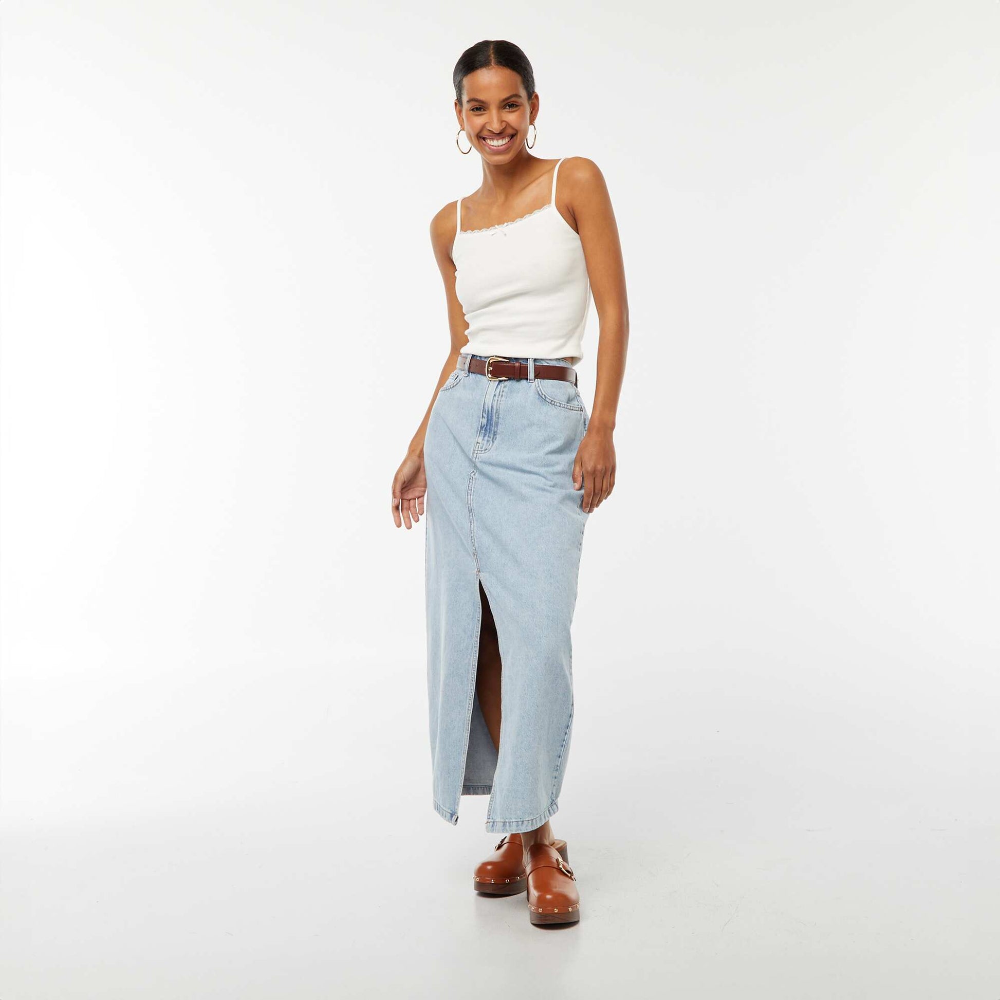 Débardeur côtelé sans manches crop top BLANC