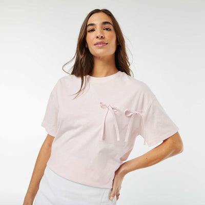 T-shirt à manches courtes avec nœuds décoratifs ROSE