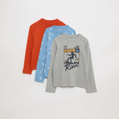 Lot 3 tee-shirts imprimés GRIS