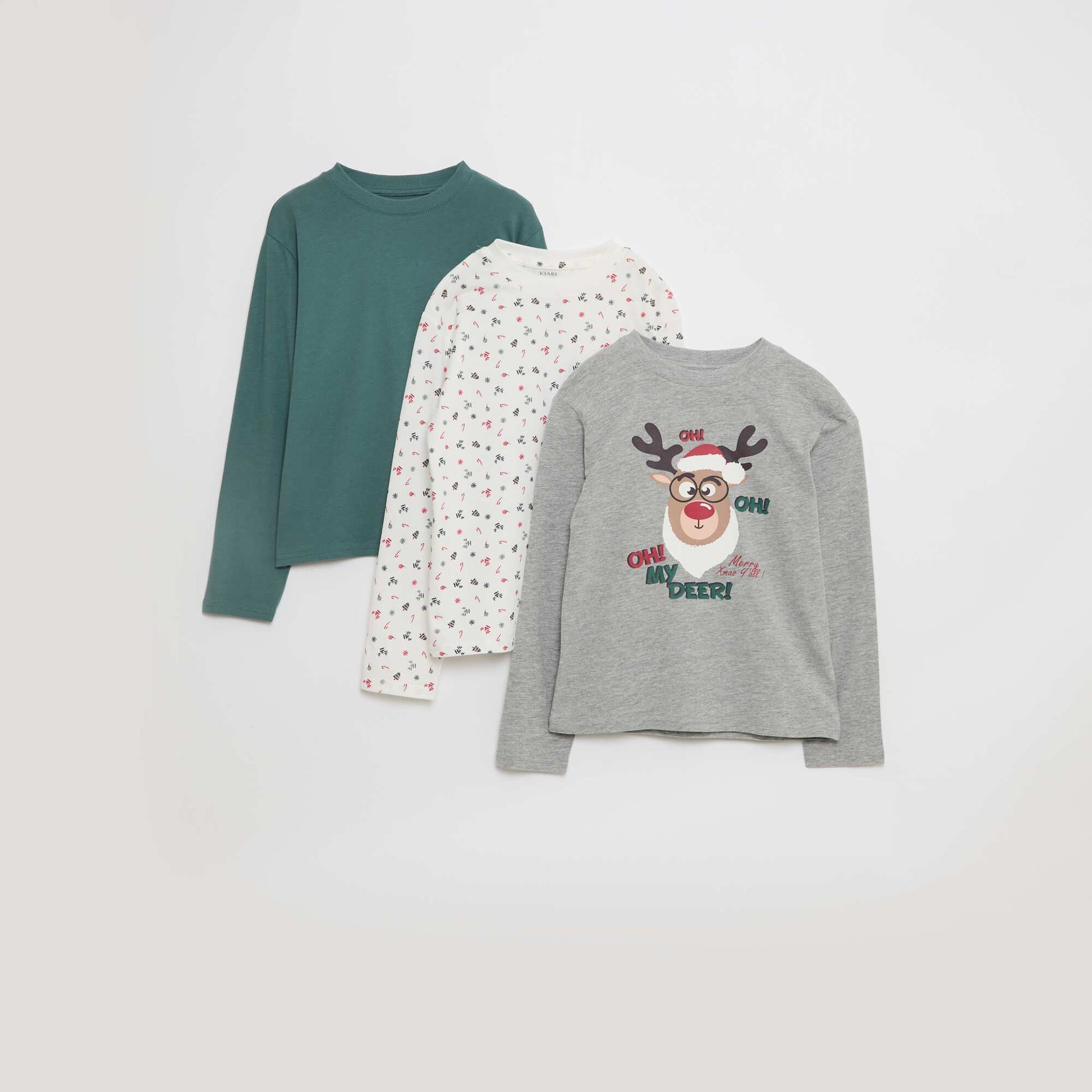 Lot 3 tee-shirts imprimés GRIS