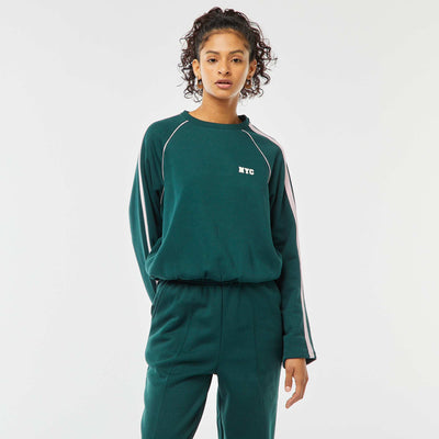 Sweat chiné esprit sportswear VERT