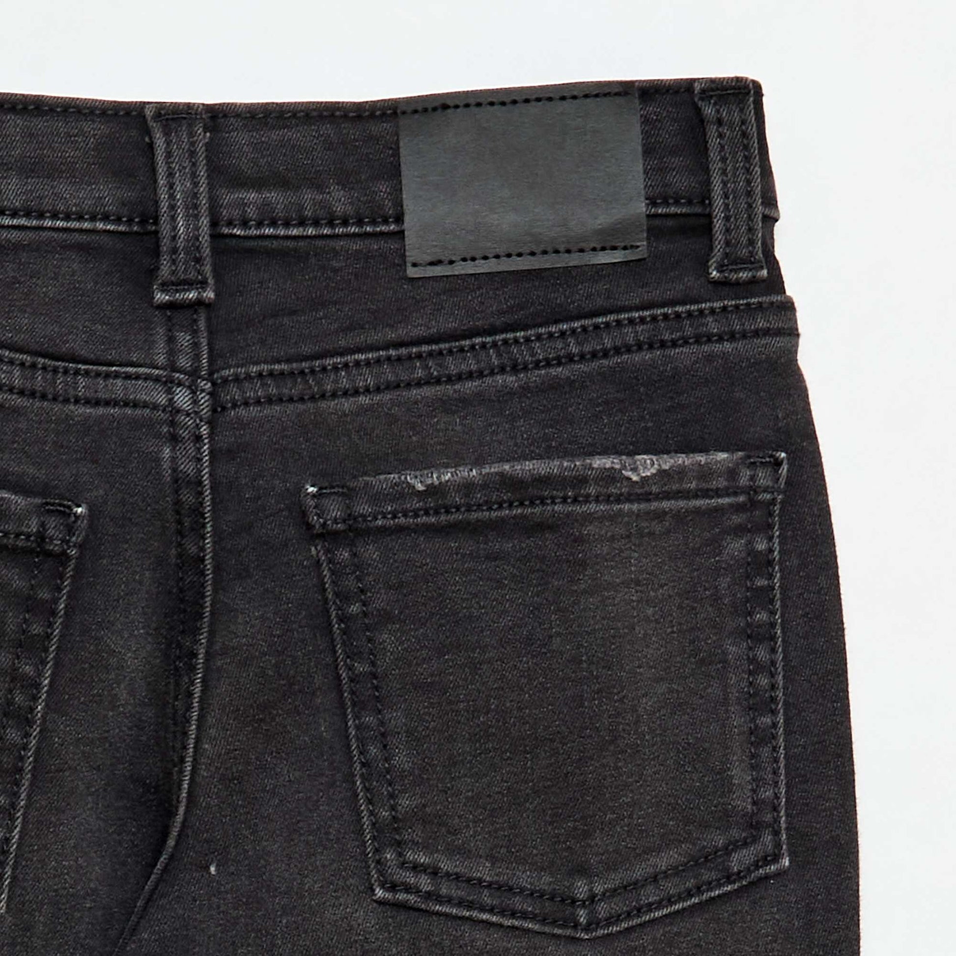 Pantalon denim stretch fit slim en coton GRIS