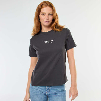 Tee-shirt manches courtes 'Stranger Things' NOIR