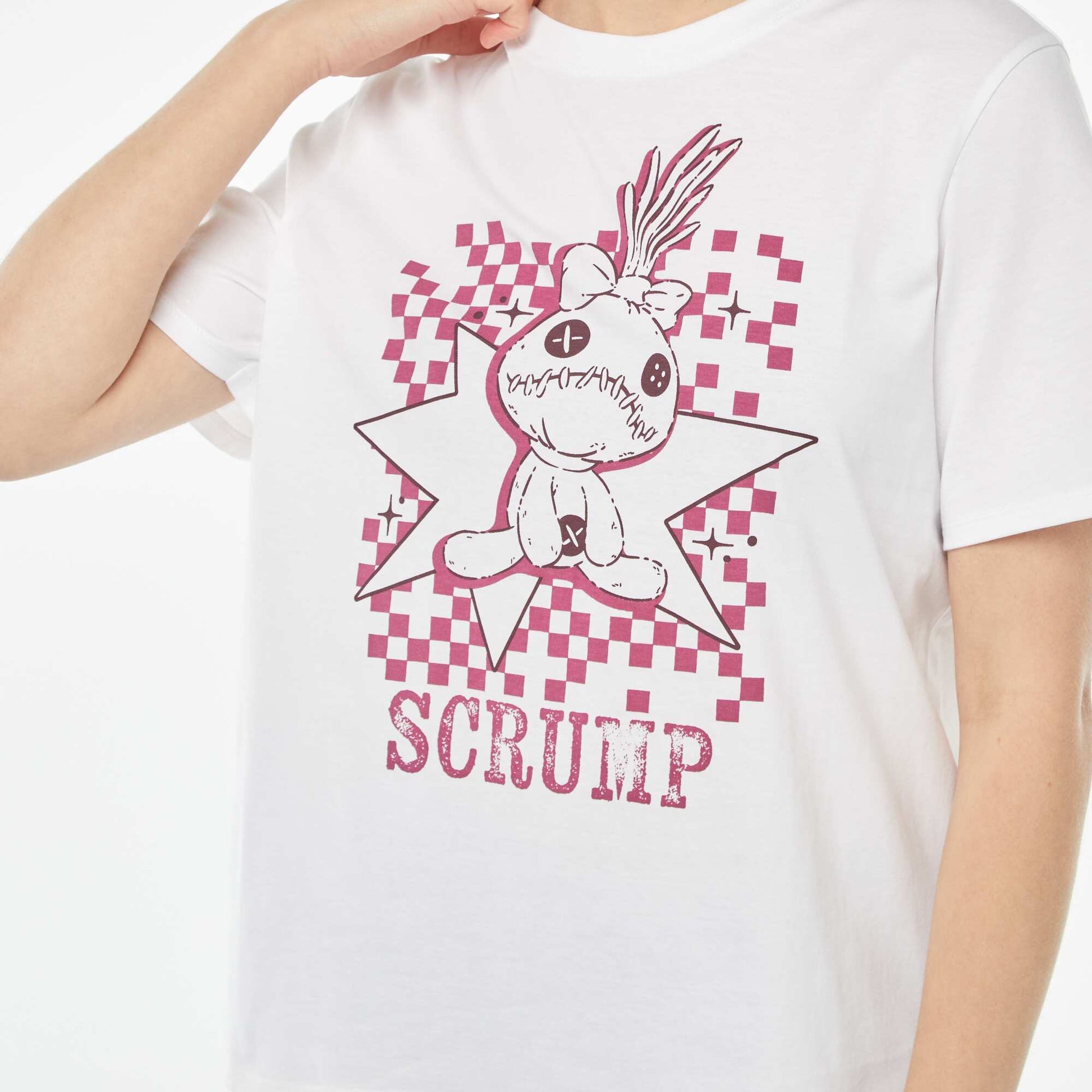 T-shirt 'Scrum' 'Lilo & Stitch' de Disney manches courtes BLANC
