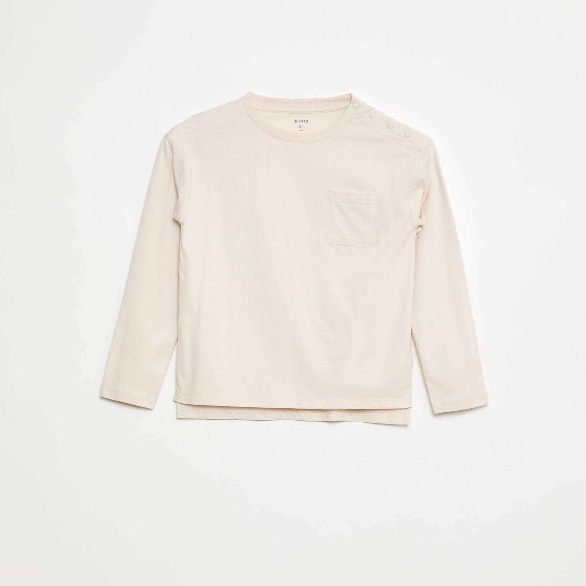 T-shirt uni à manches longues et poche poitrine - So Easy BLANC