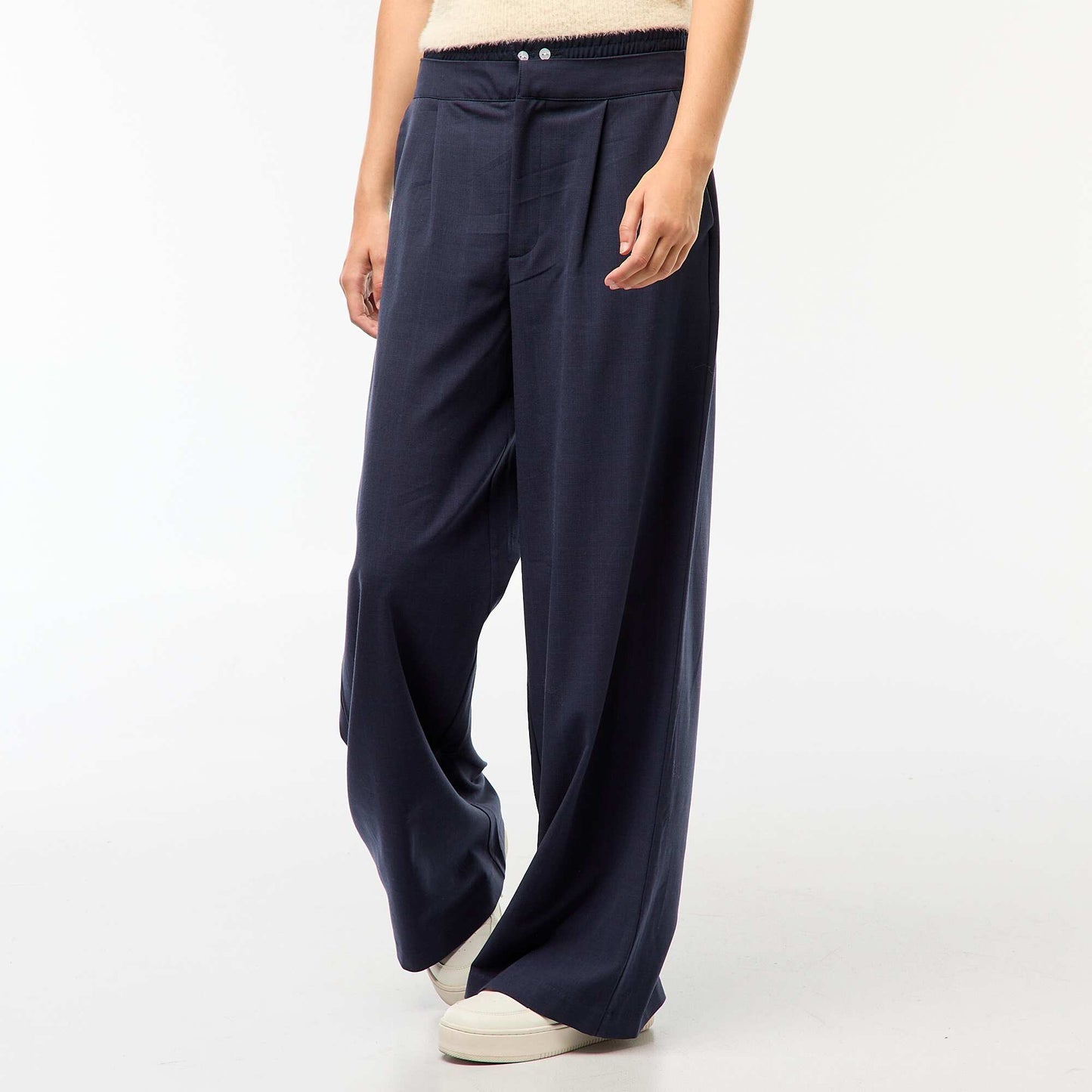 Pantalon large avec boxer à la taille BLEU