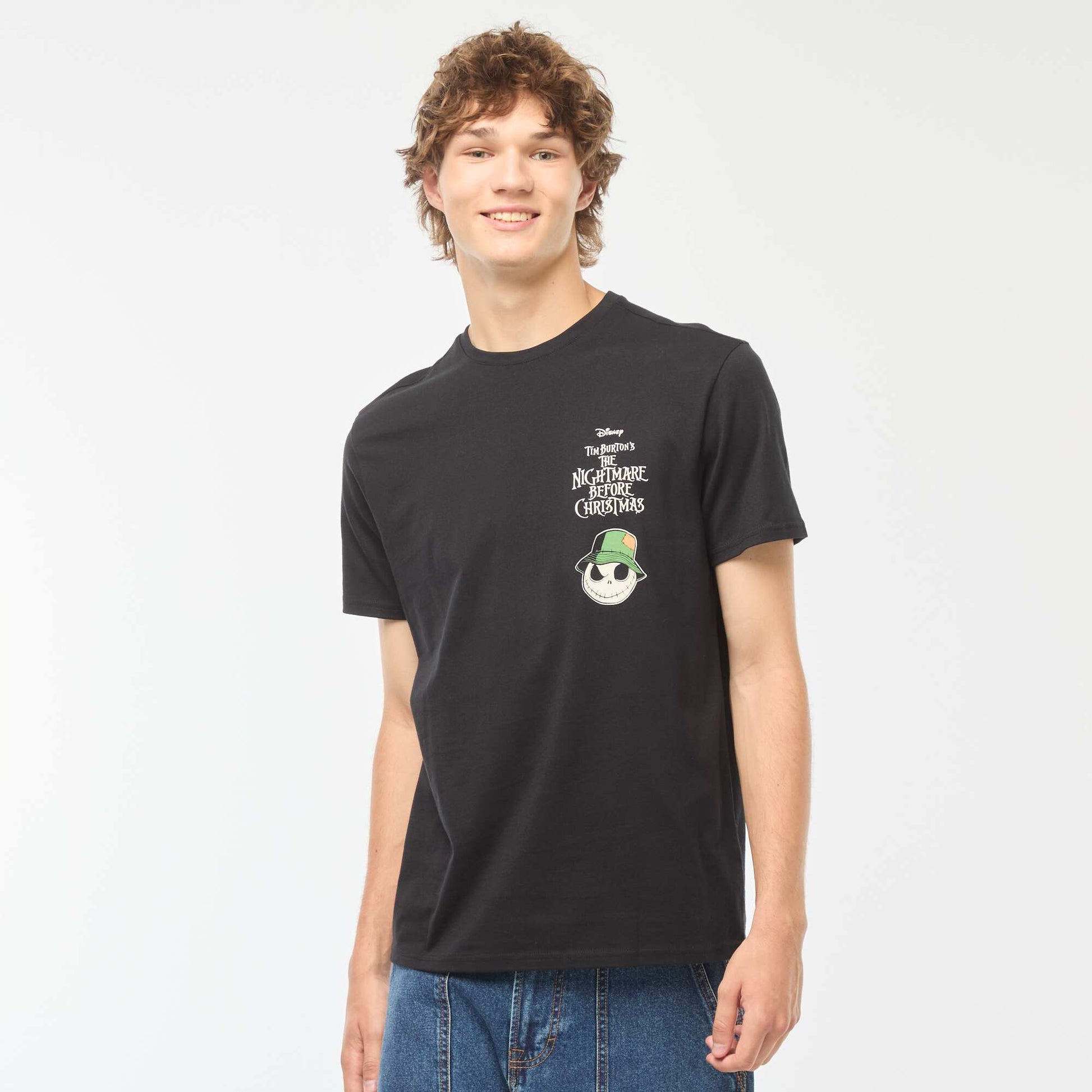 T-shirt 'Tim Burton' 'Disney' à manches courtes NOIR