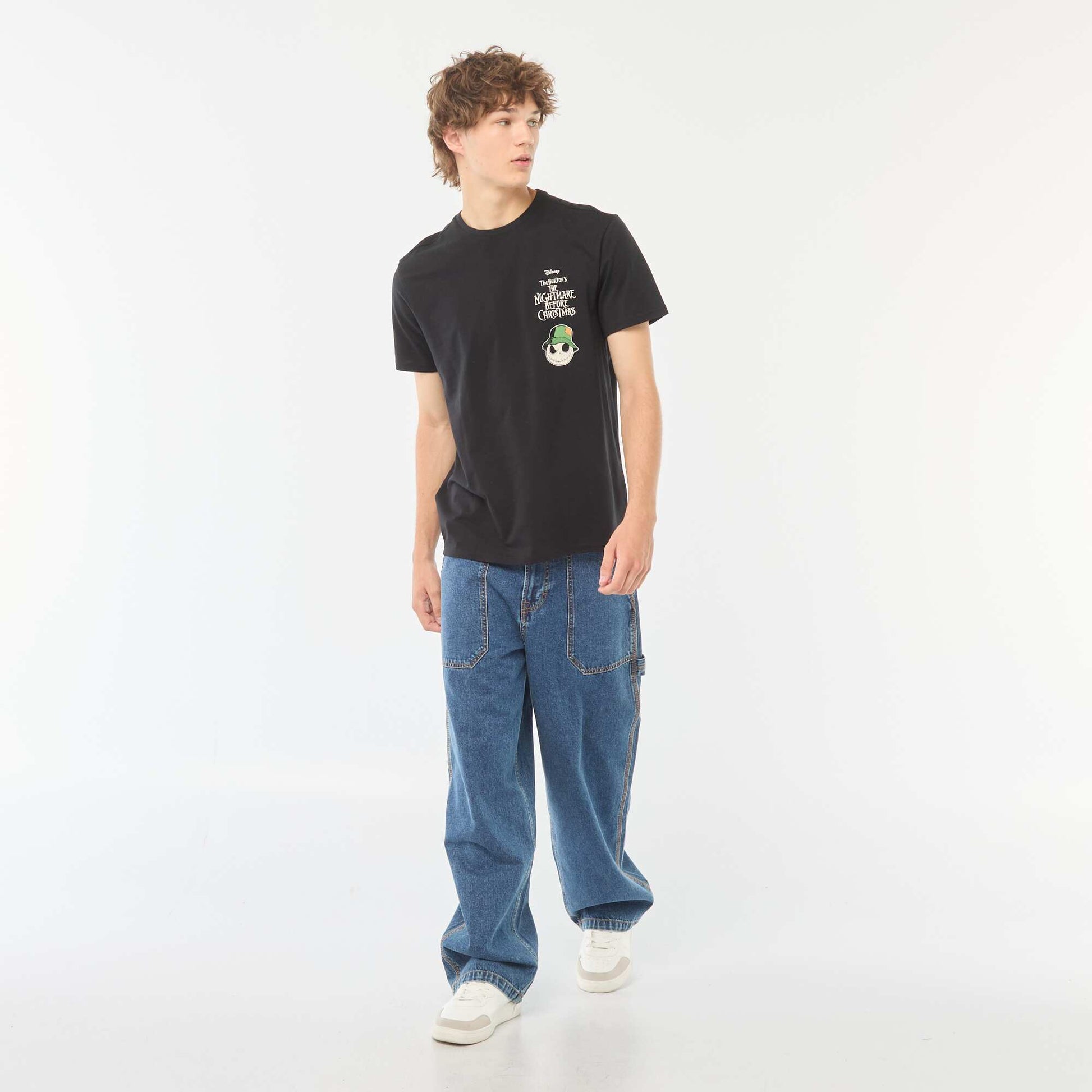 T-shirt 'Tim Burton' 'Disney' à manches courtes NOIR
