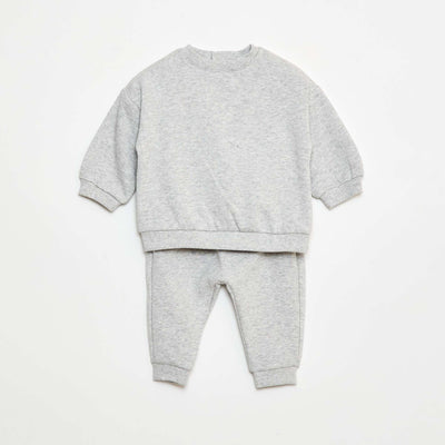 Ensemble en molleton sweat + pantalon - 2 pièces GRIS