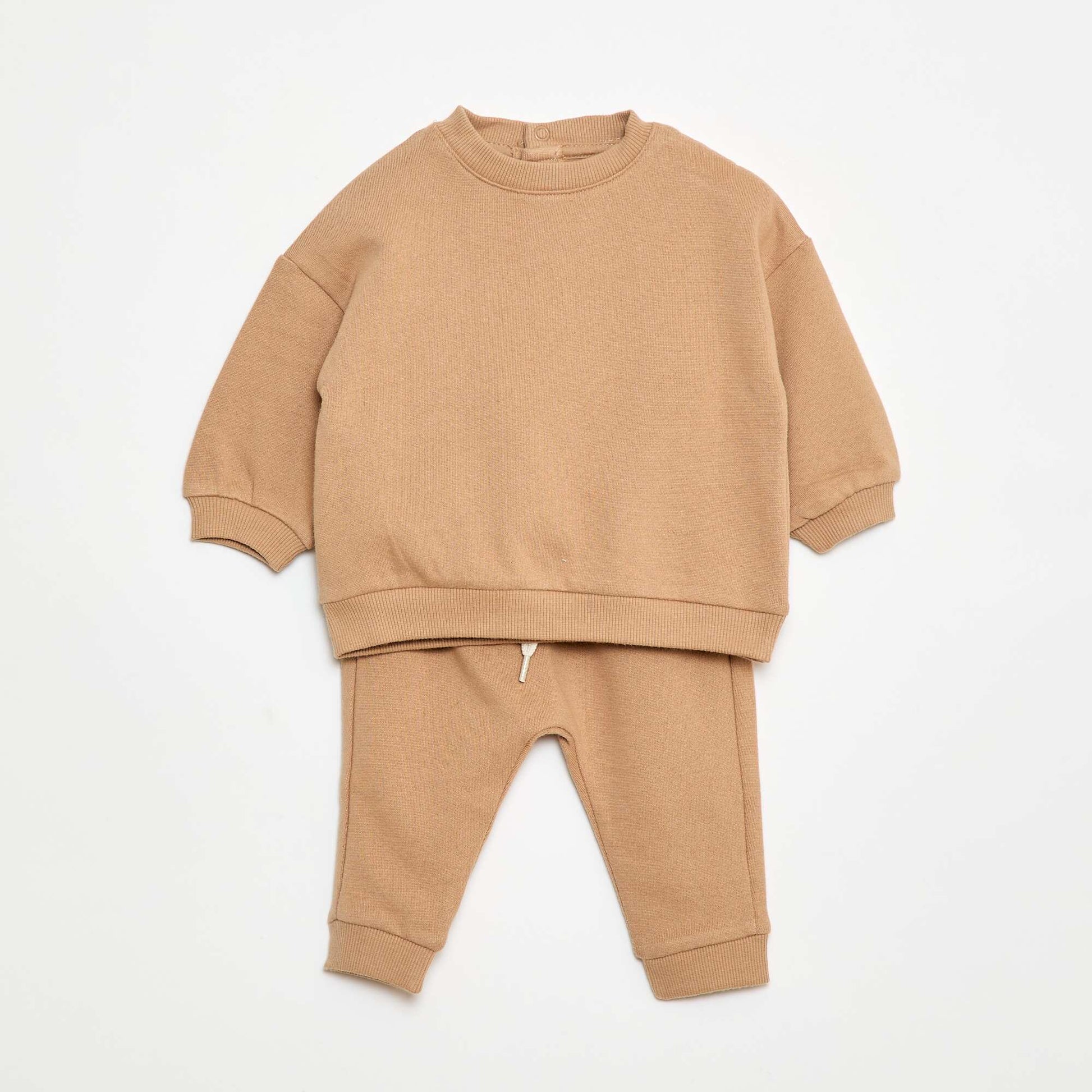 Ensemble en molleton sweat + pantalon - 2 pièces MARRON
