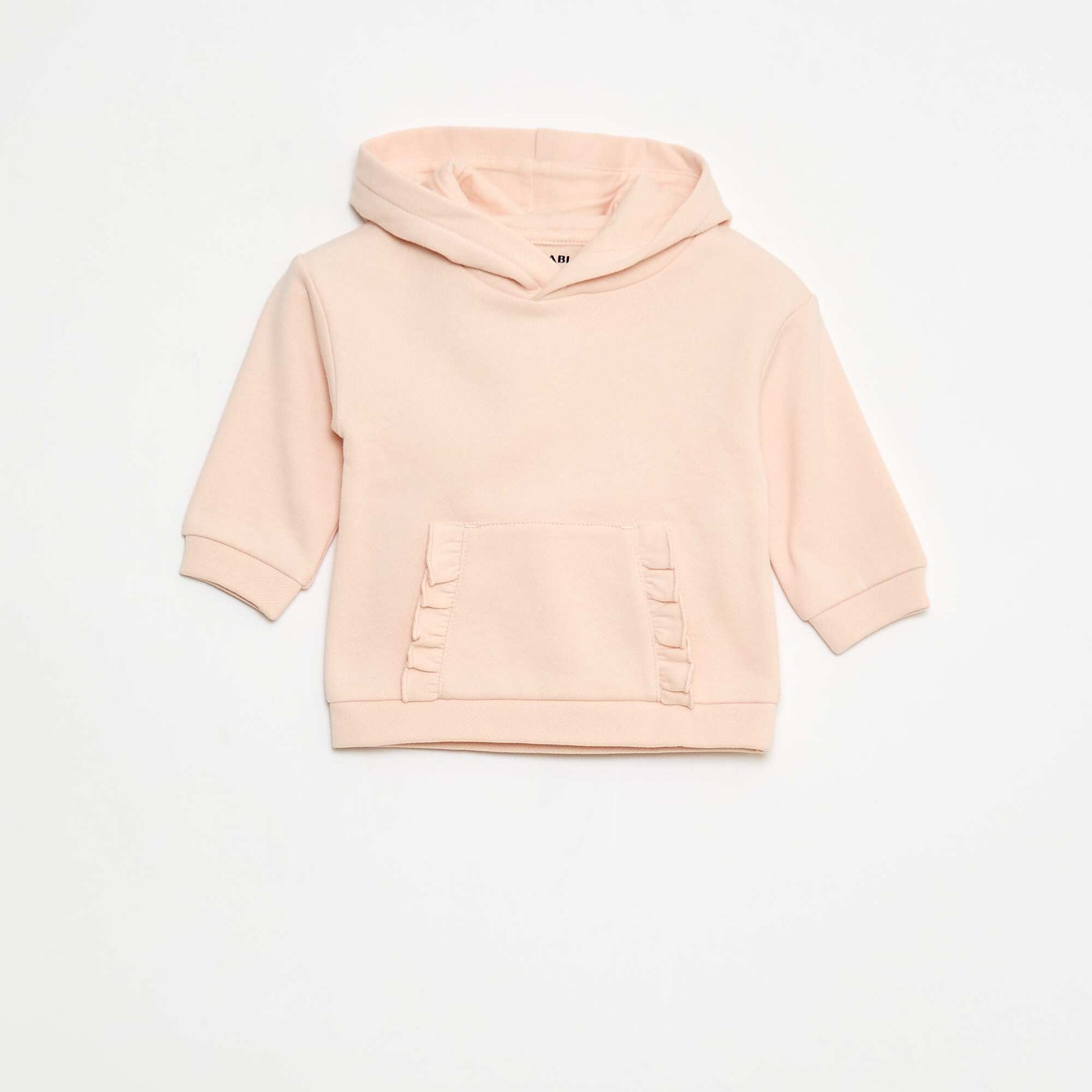 Sweat à capuche avec poche kangourou volantée ROSE
