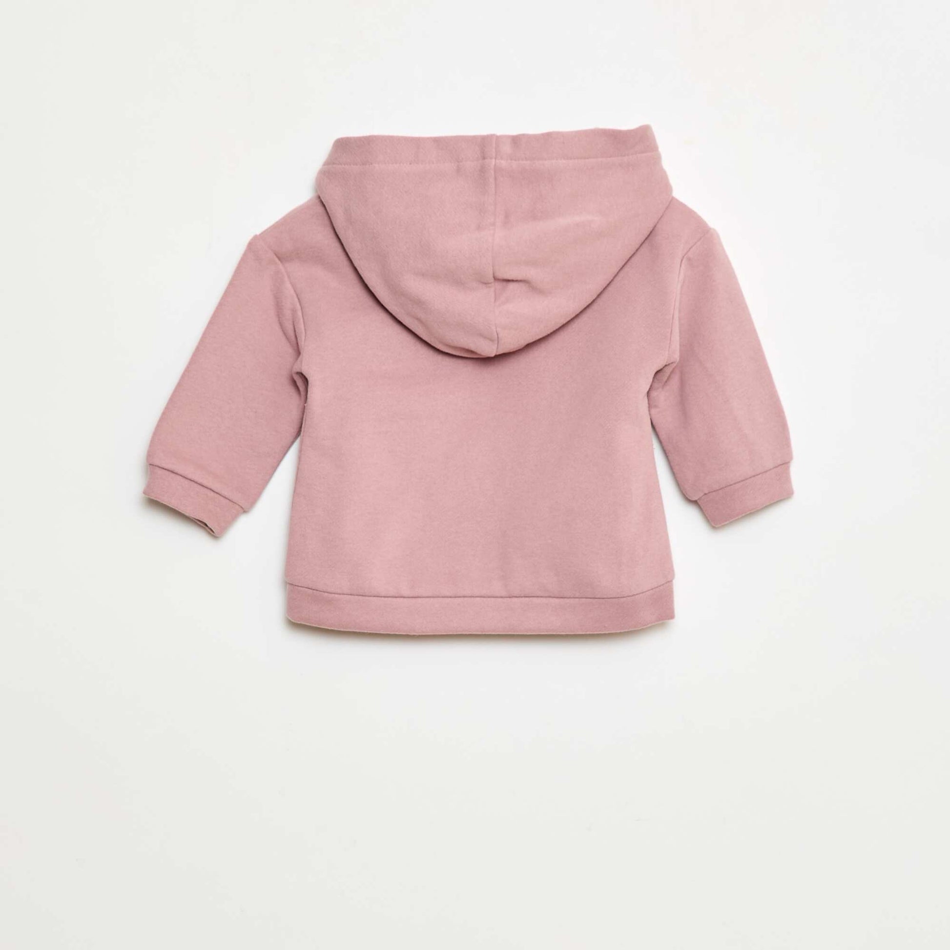 Sweat à capuche avec poche kangourou volantée ROSE