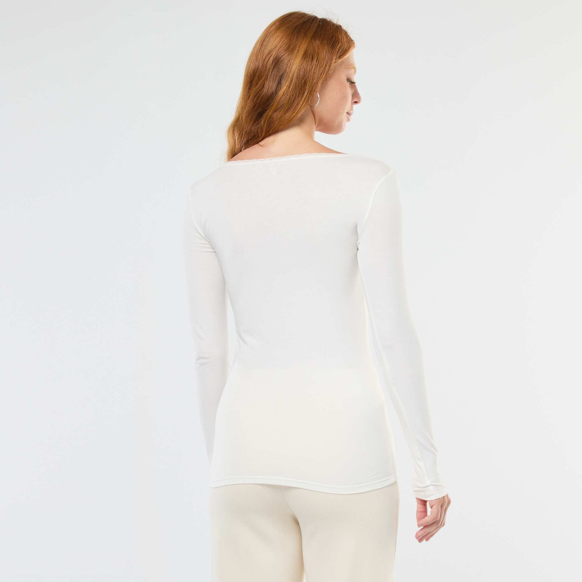 T-shirt à manches longues sous-vêtements BLANC