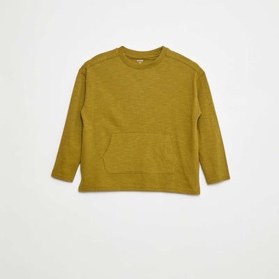 T-shirt loose avec poche kangourou KAKI