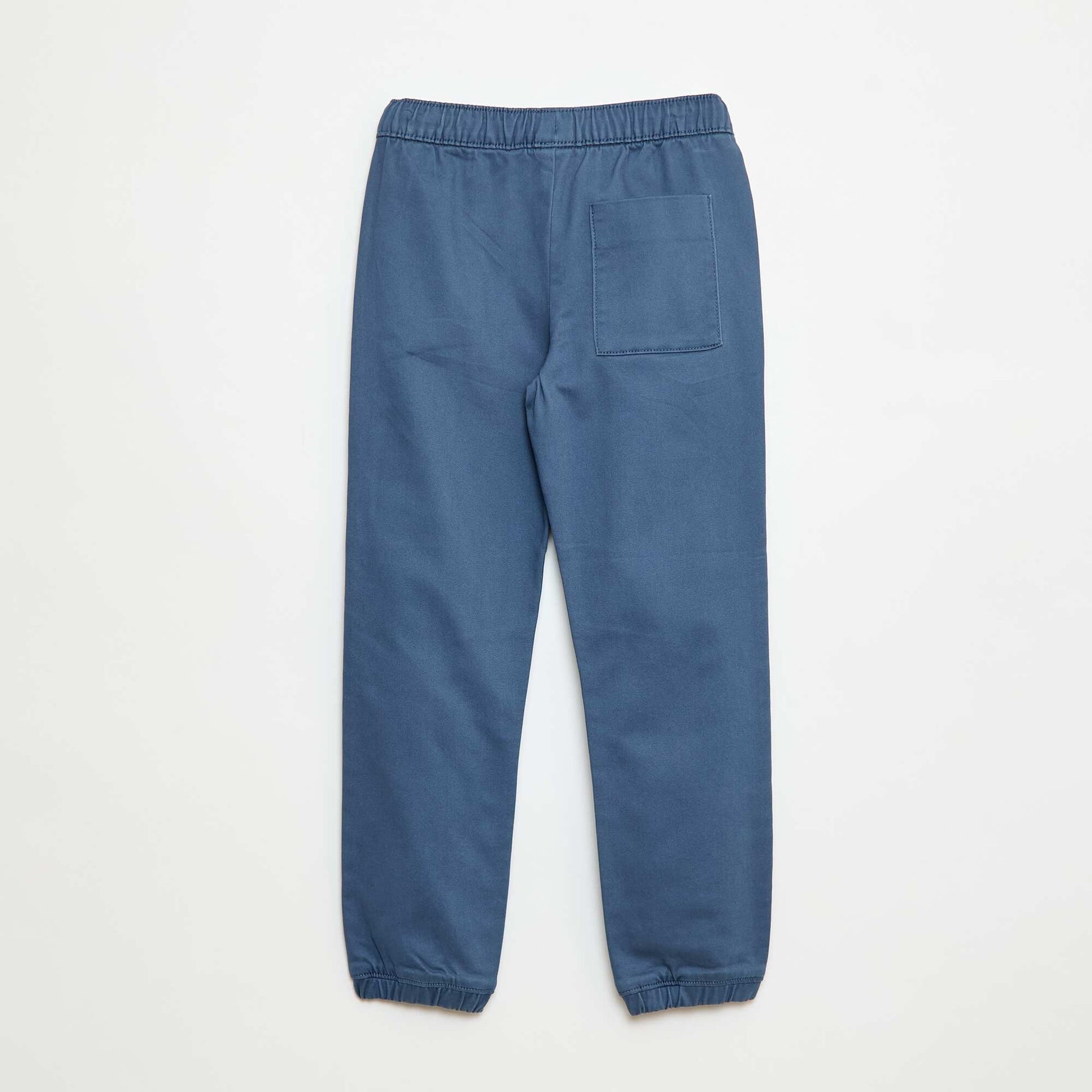 Pantalon élastiqué en coton BLEU