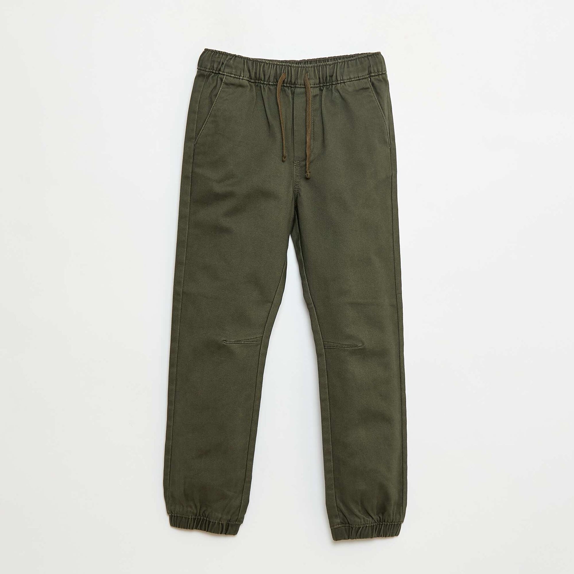 Pantalon élastiqué en coton KAKI