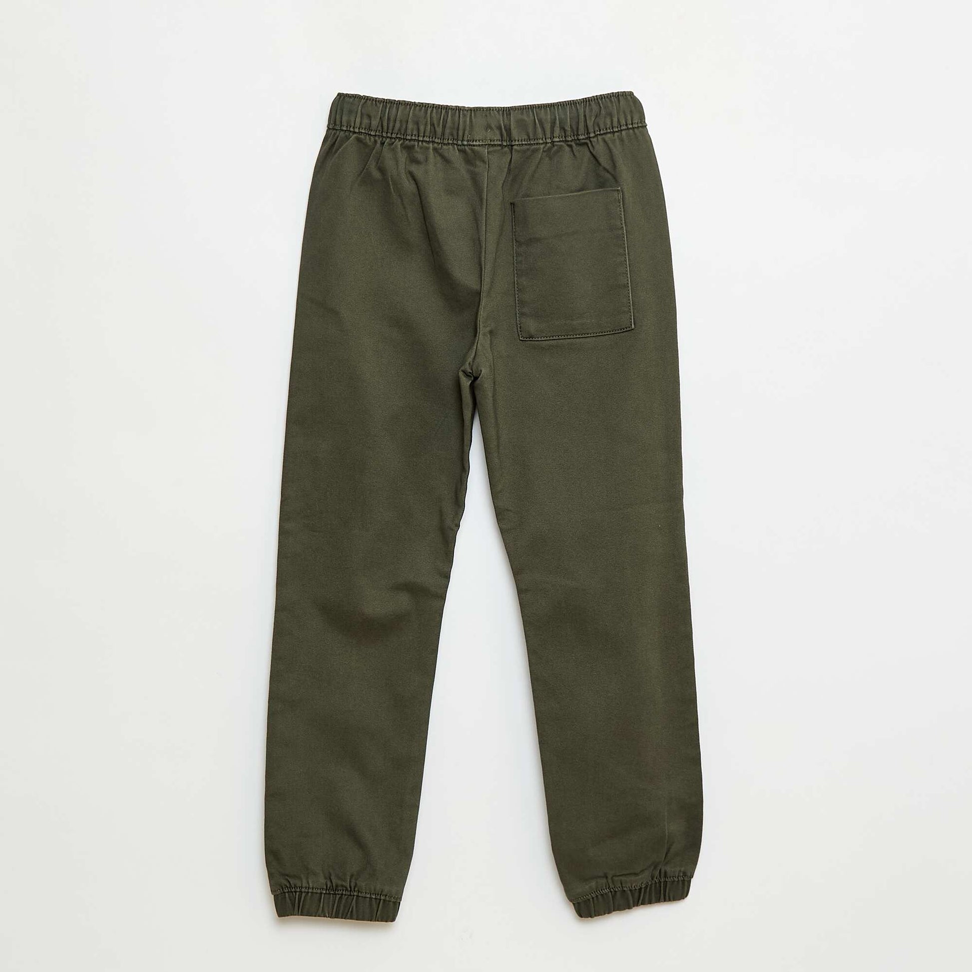 Pantalon élastiqué en coton KAKI