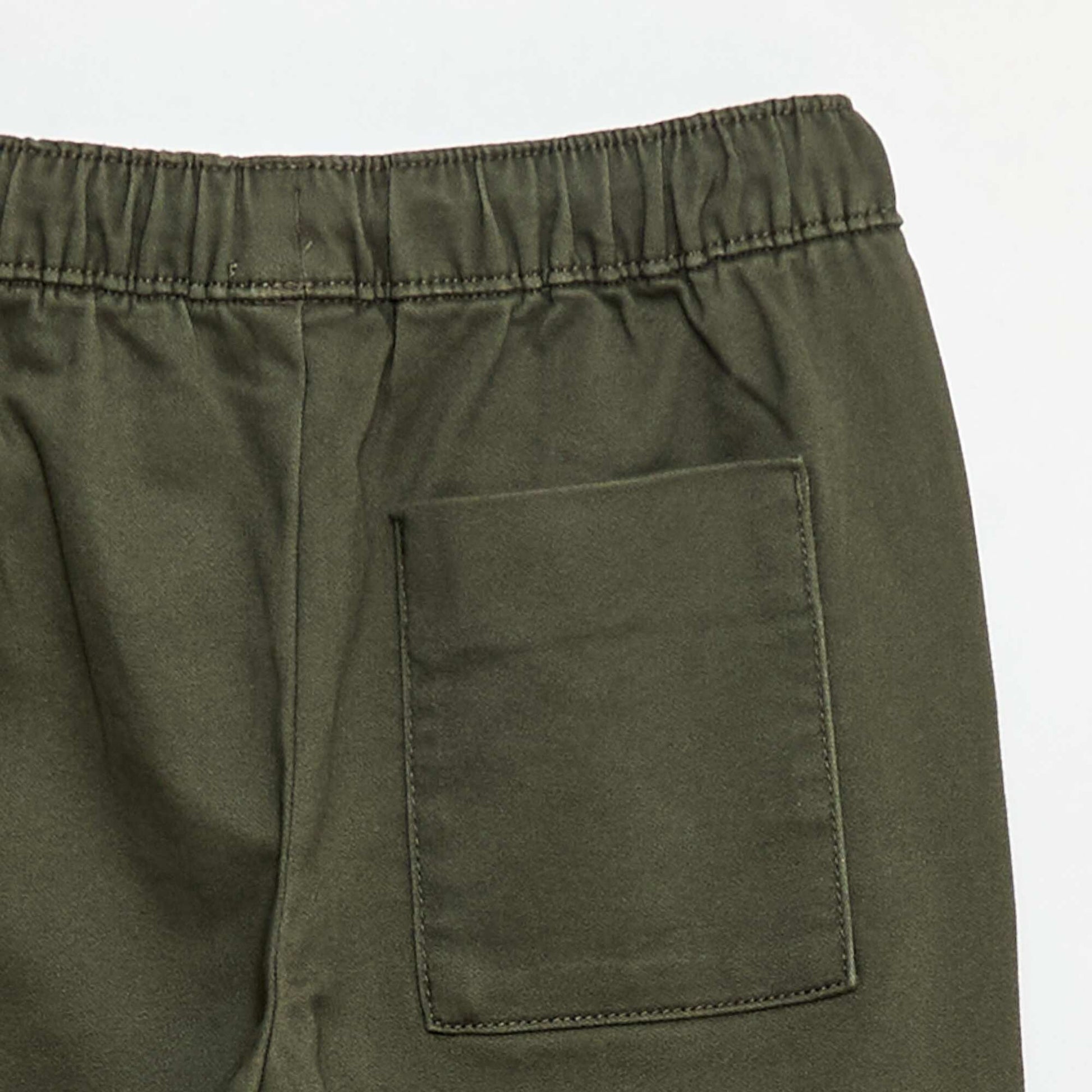 Pantalon élastiqué en coton KAKI