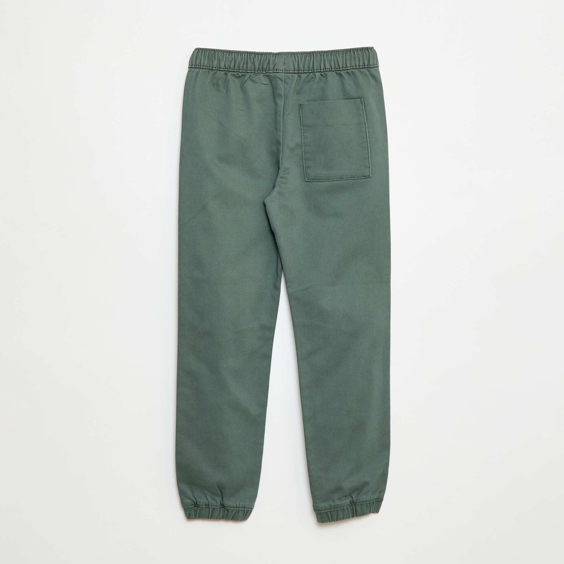 Pantalon élastiqué en coton VERT