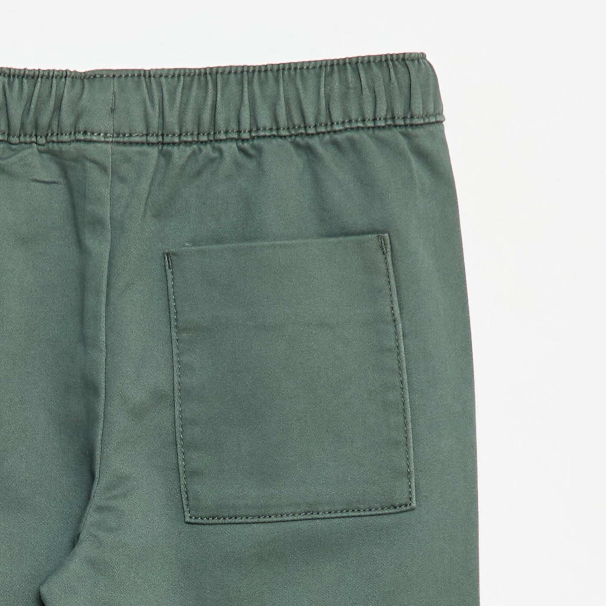 Pantalon élastiqué en coton VERT