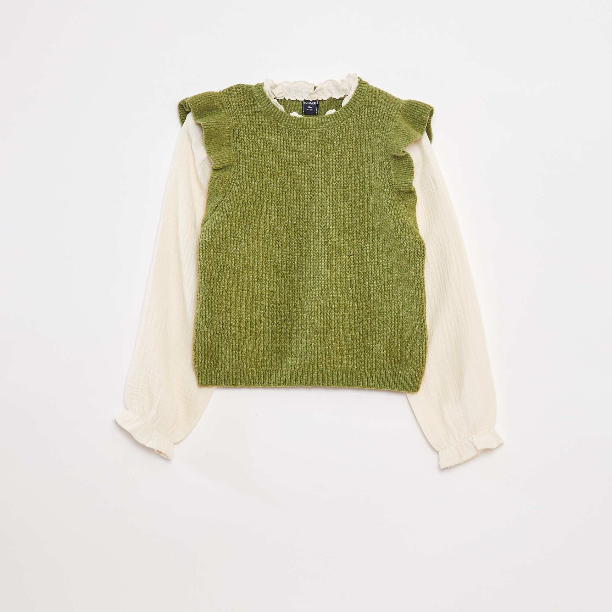 Pull avec blouse 2-en-1 VERT