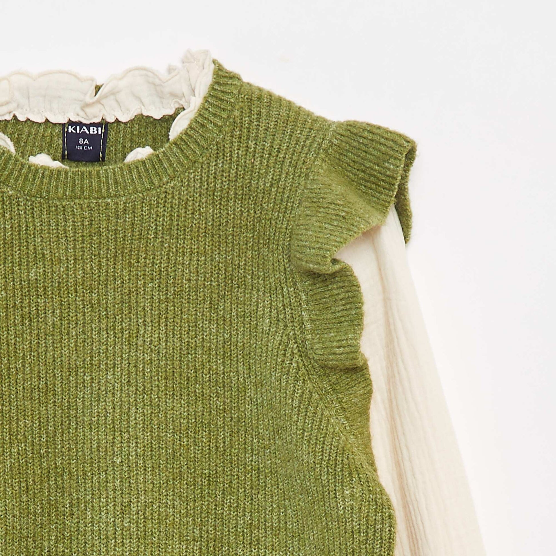 Pull avec blouse 2-en-1 VERT