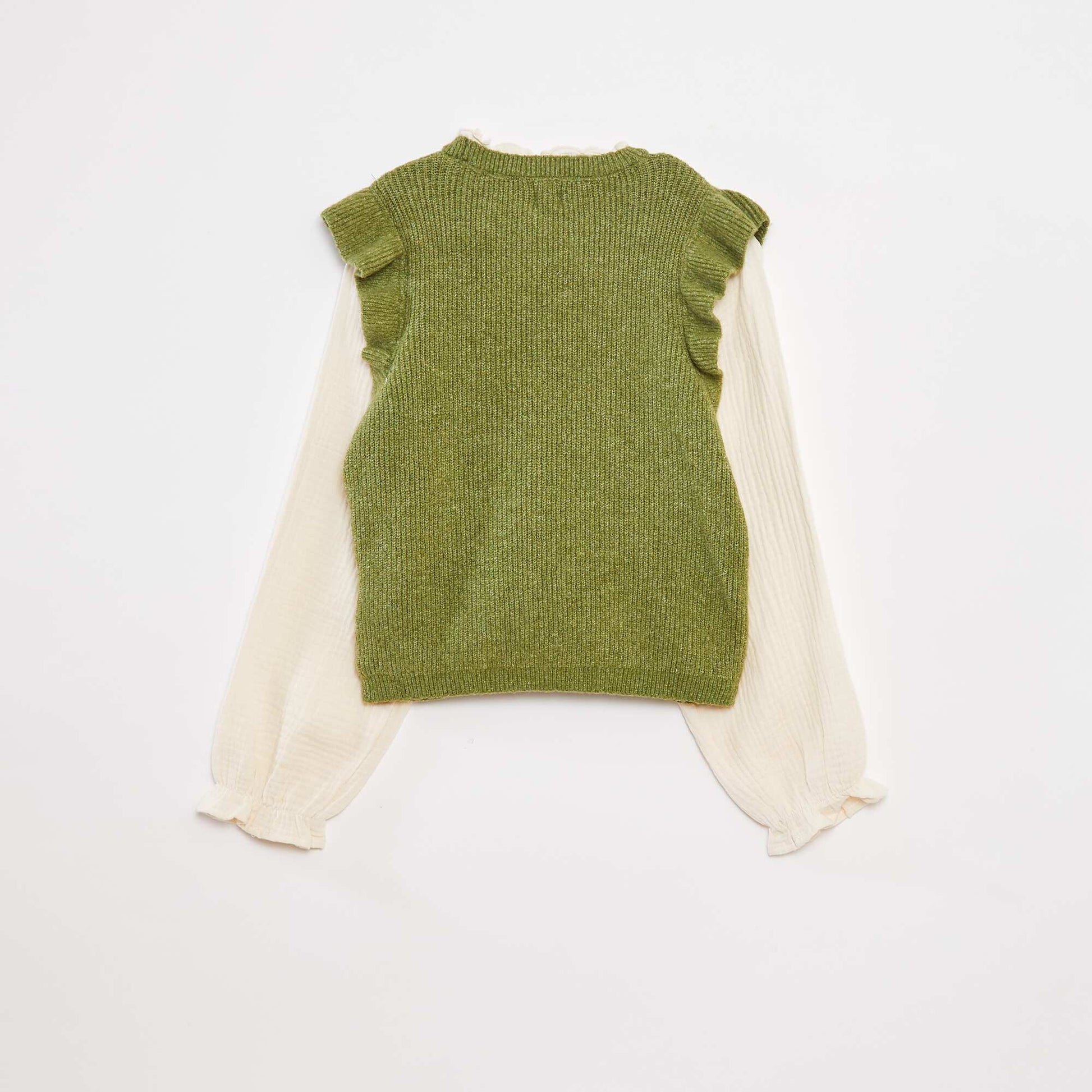 Pull avec blouse 2-en-1 VERT