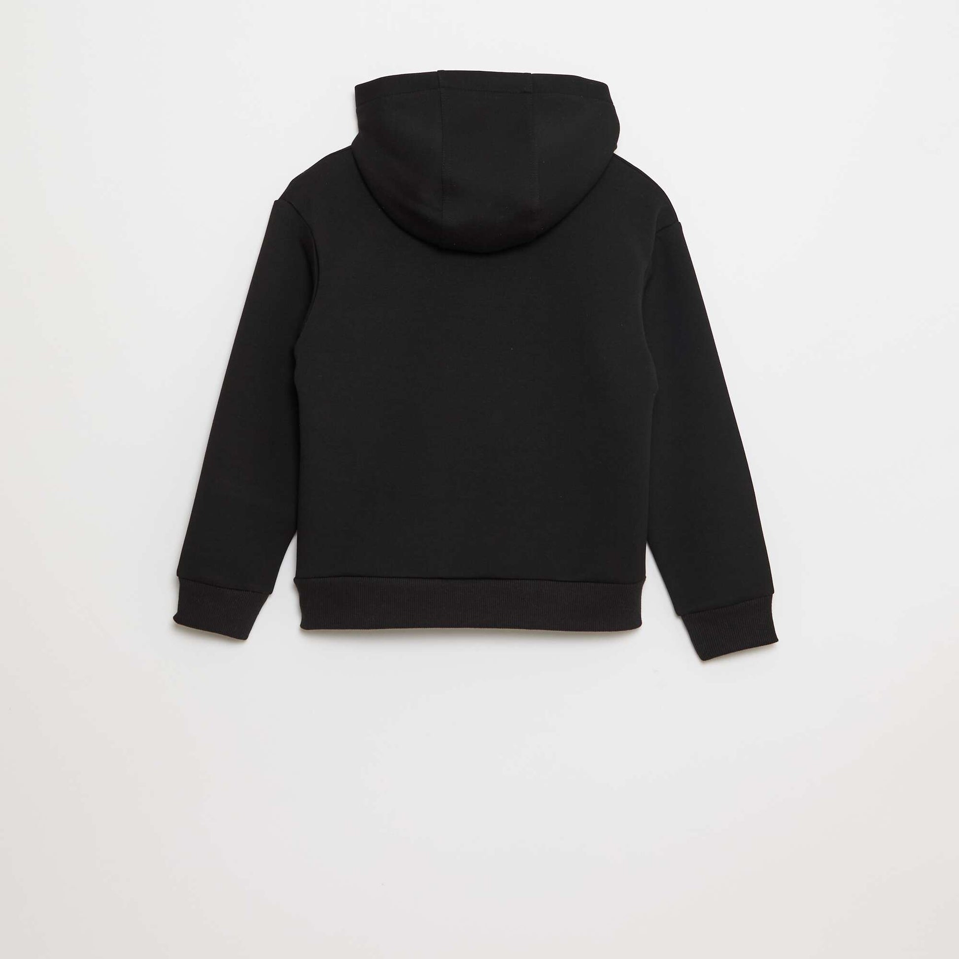 Sweat à capuche en molleton léger avec poche poitrine NOIR
