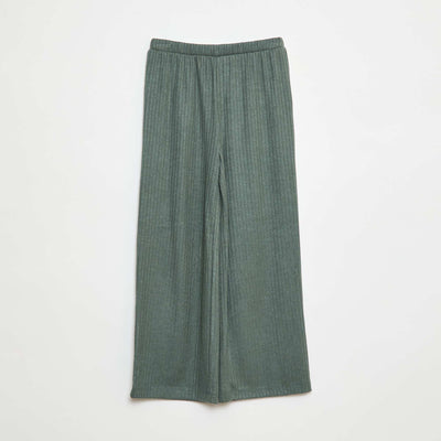 Pantalon large en maille VERT