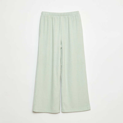 Pantalon large en maille BLEU