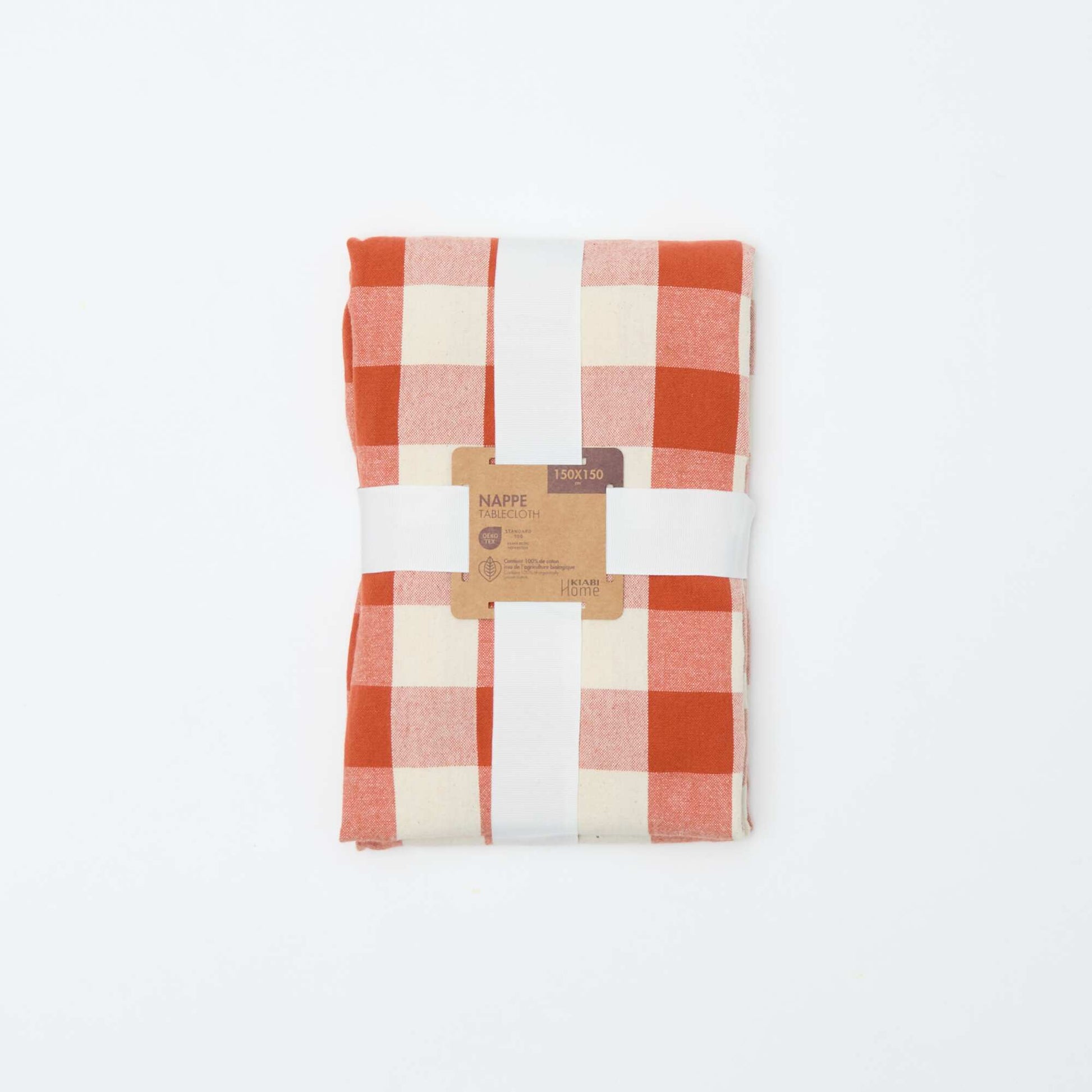 Nappe imprimée à carreaux (150x150 cm) - Kiabi Home ORANGE