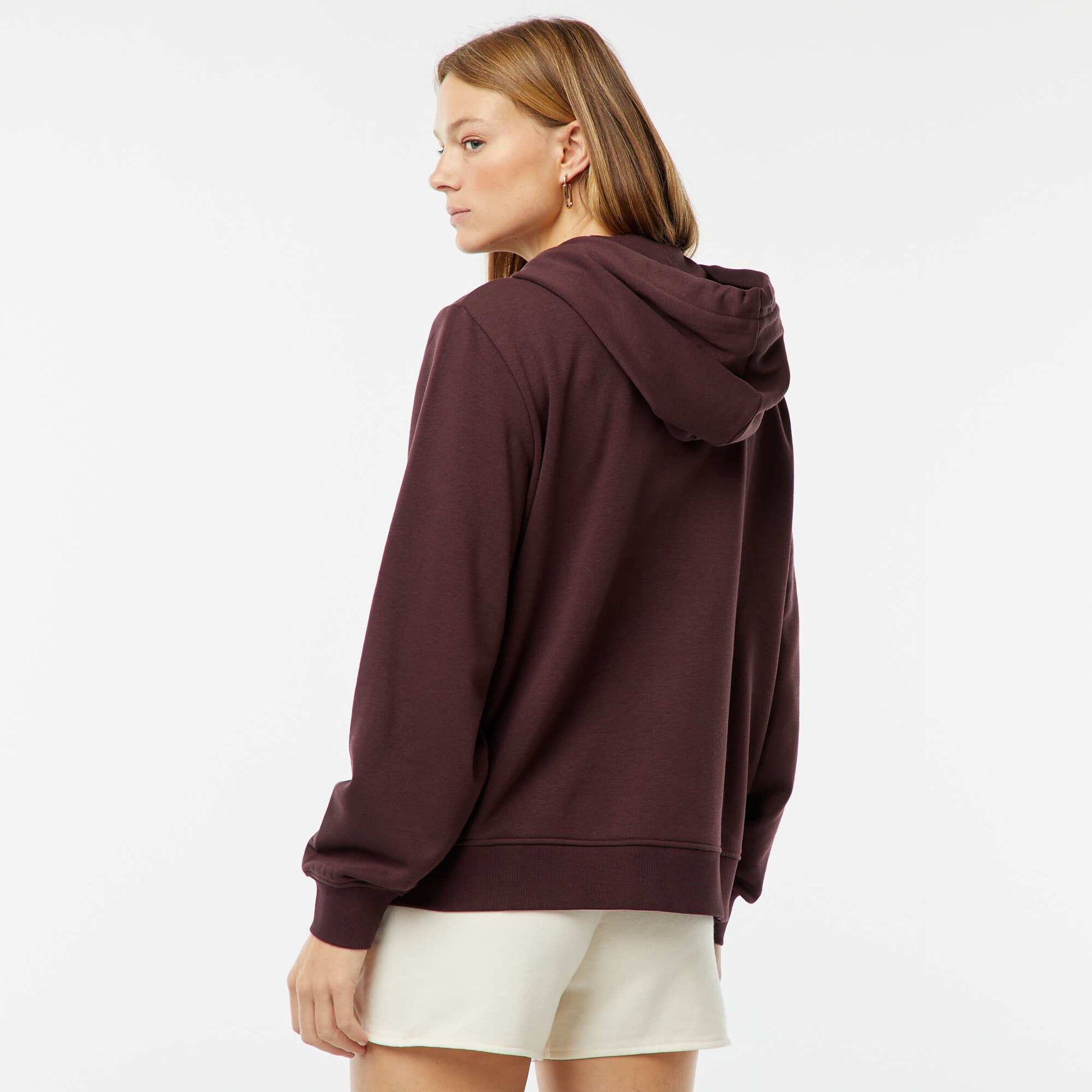 Sweat zippé à capuche basique VIOLET