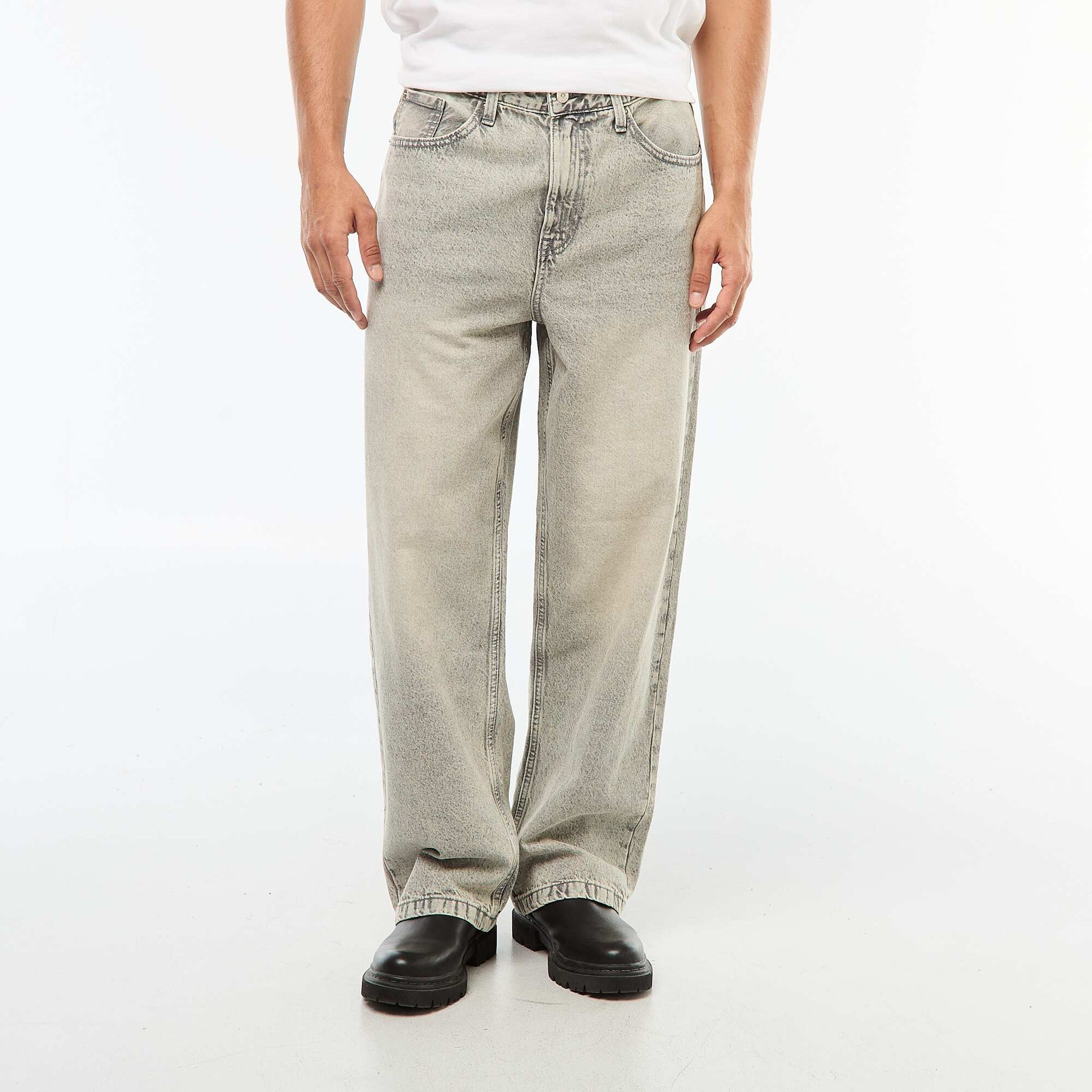 Jean coupe large / wide leg 5 poches GRIS