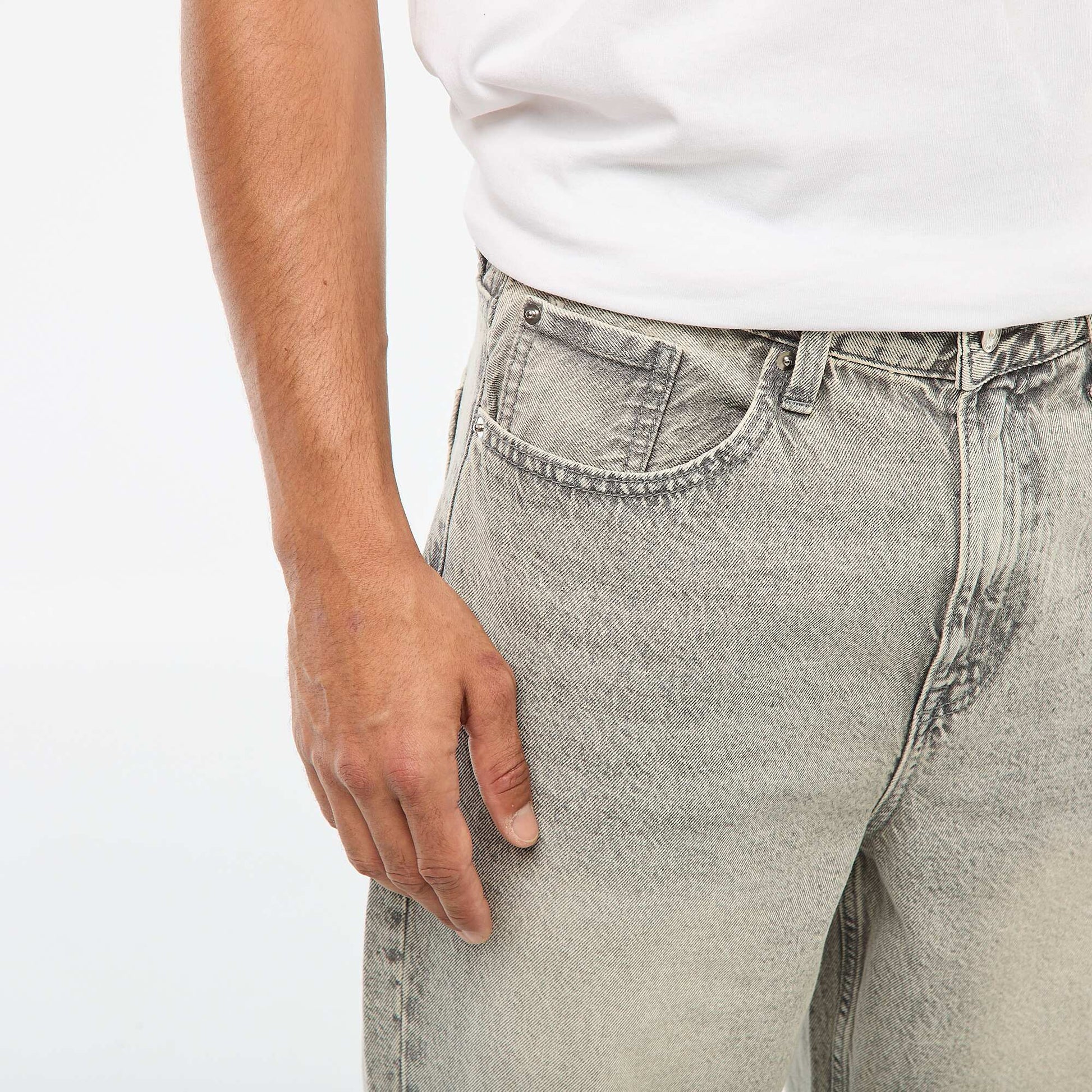 Jean coupe large / wide leg 5 poches GRIS