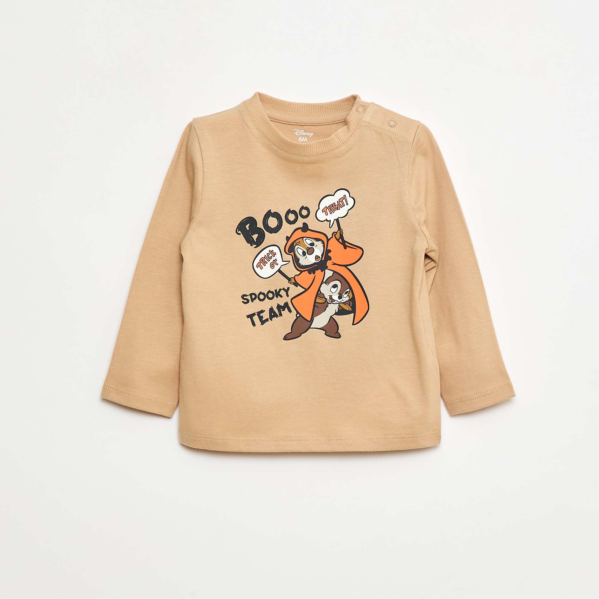 T-shirt Halloween 'Tic et tac' en coton BEIGE