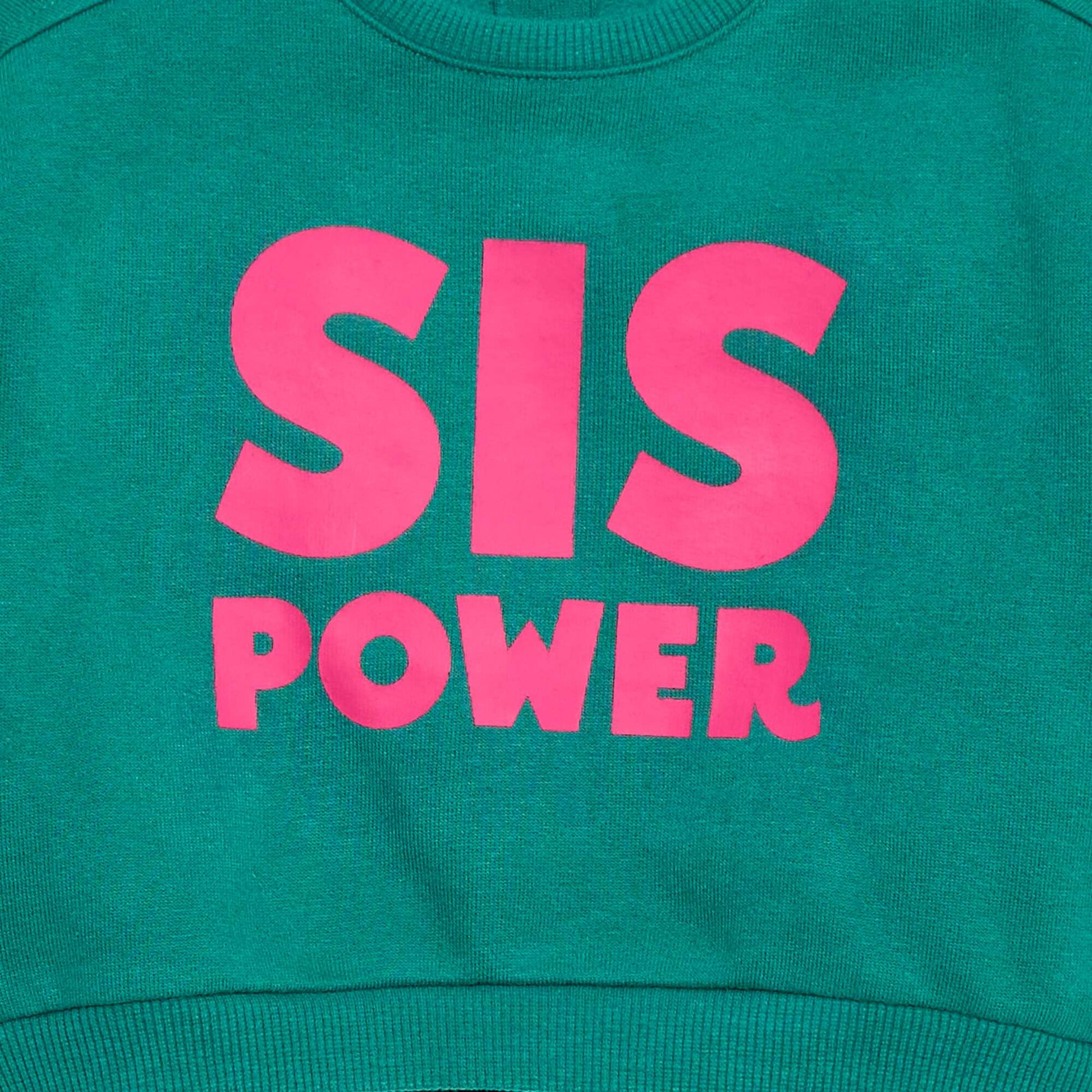 Sweat imprimé fantaisie en molleton gratté VERT