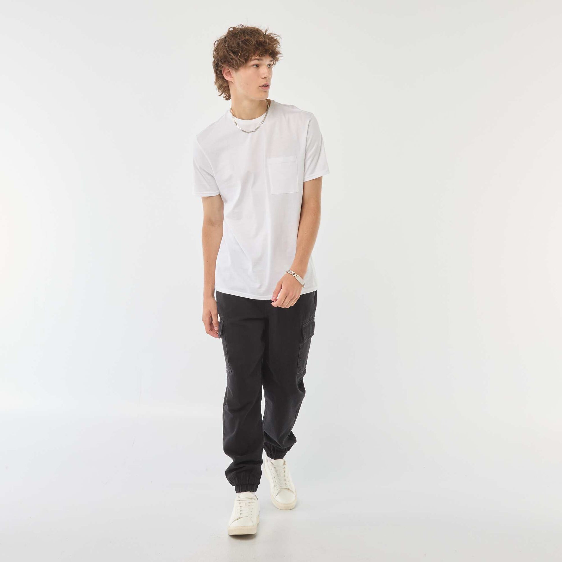 Pantalon multipoches avec ceinture élastiquée GRIS